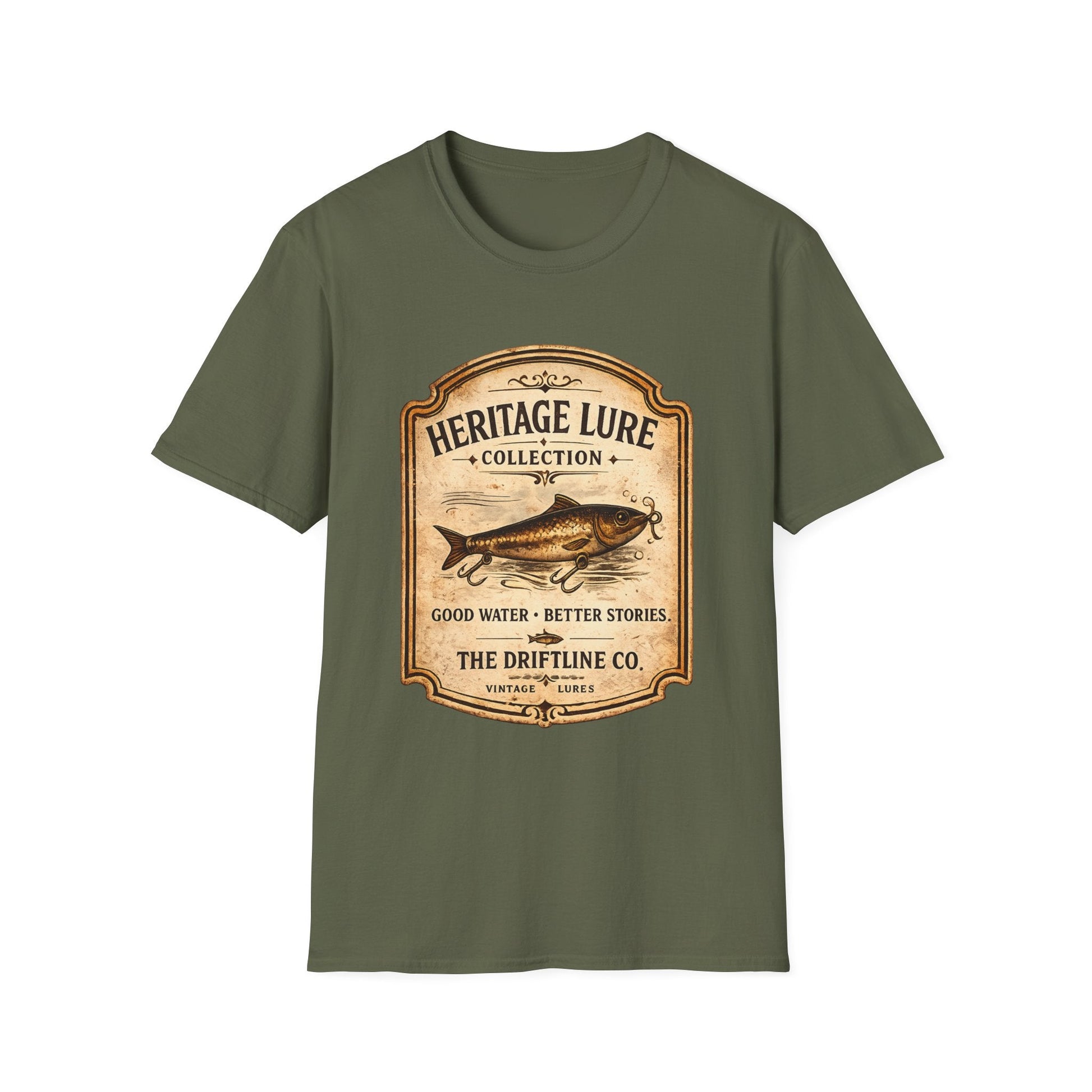 Heritage Lure Collection Fishing T-Shirt | Vintage Angler Tee | The Driftline Company - SJM Print Store