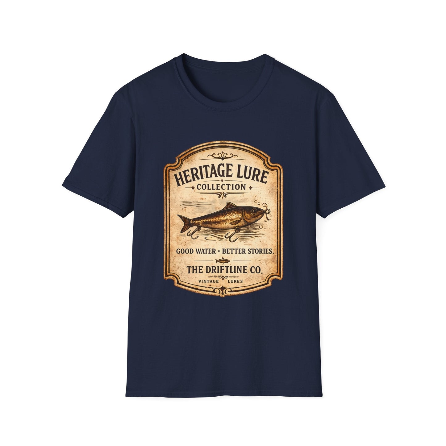 Heritage Lure Collection Fishing T-Shirt | Vintage Angler Tee | The Driftline Company - SJM Print Store