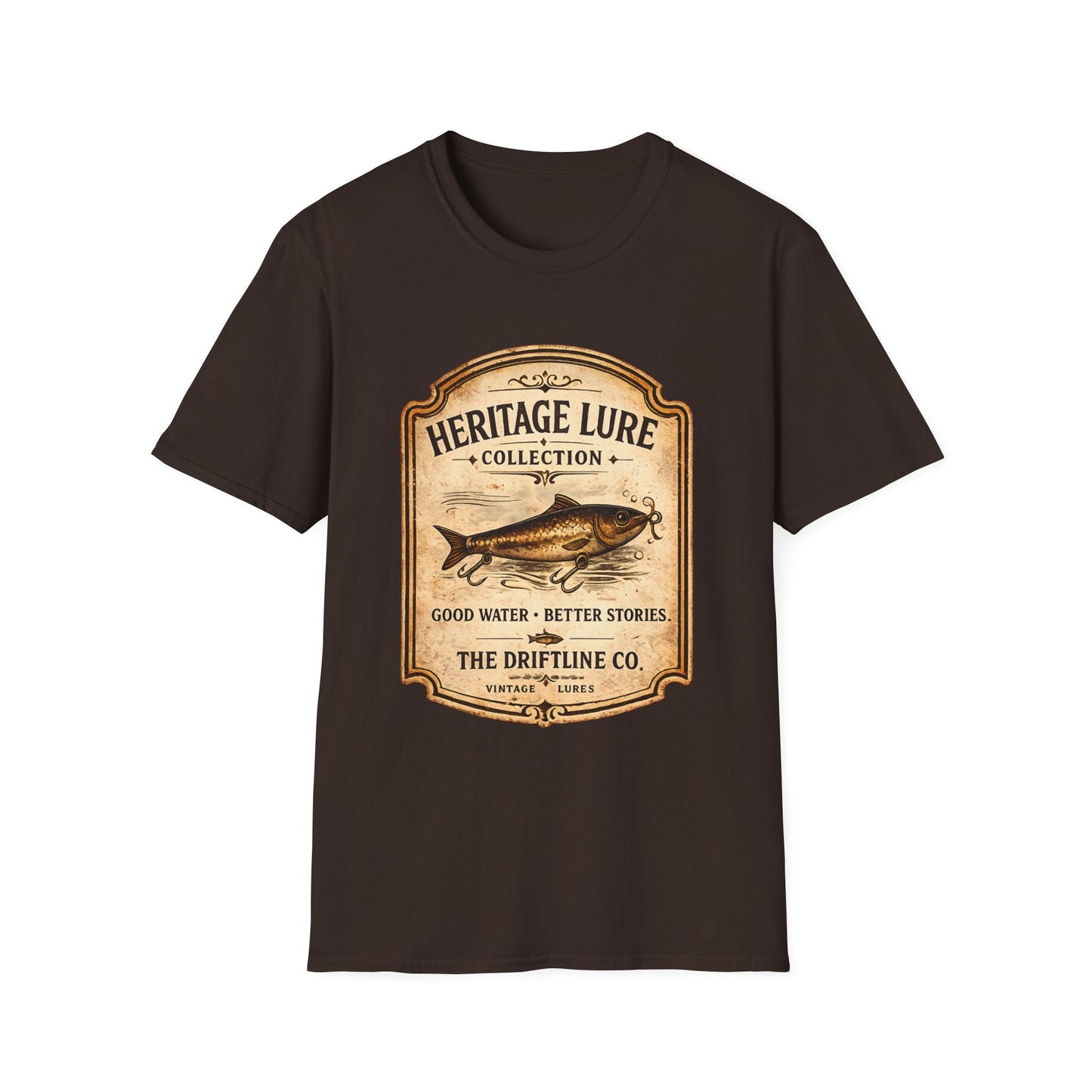 Heritage Lure Collection Fishing T-Shirt | Vintage Angler Tee | The Driftline Company - SJM Print Store