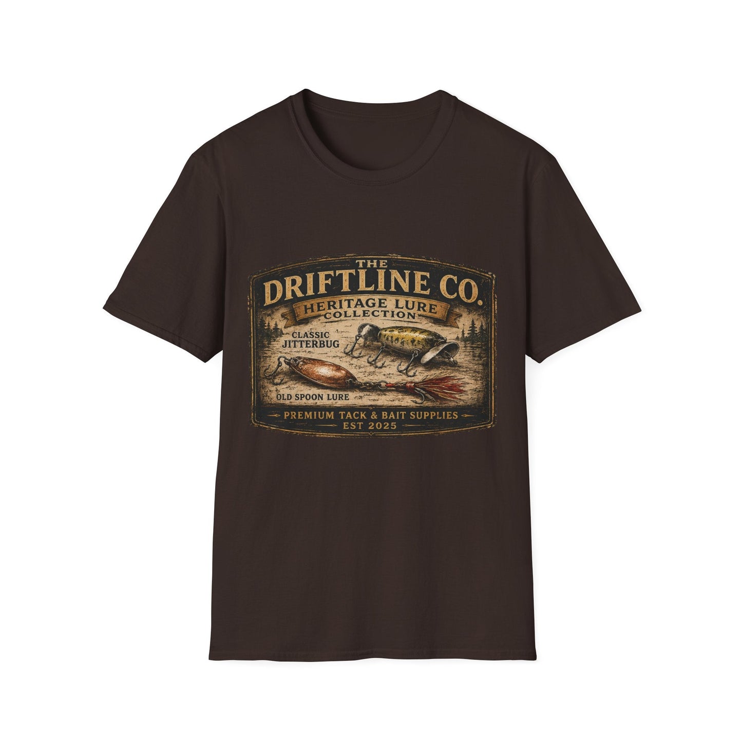 Heritage Lure Collection Vintage Fishing T-Shirt | Front Print Tee | The Driftline Company - SJM Print Store
