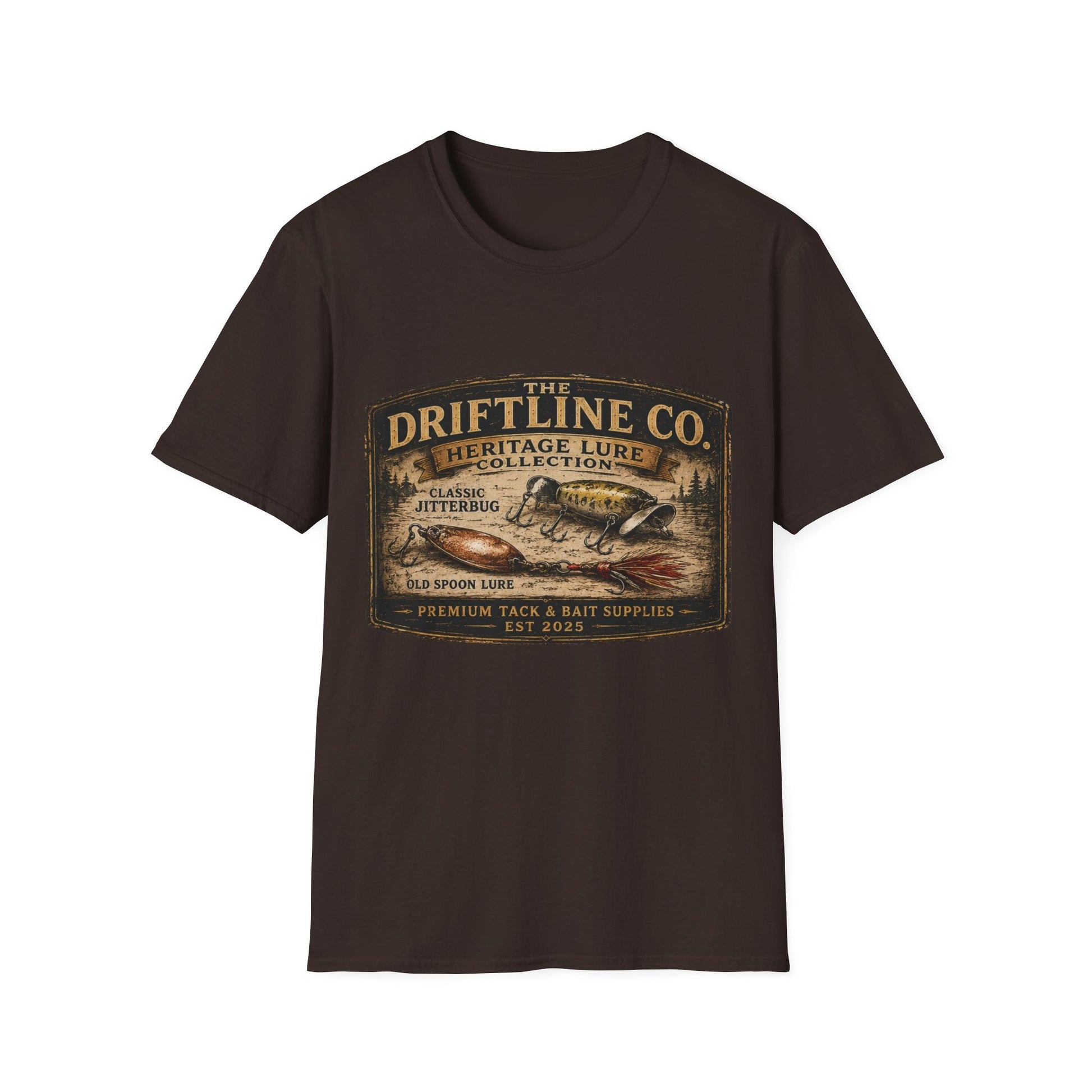 Heritage Lure Collection Vintage Fishing T-Shirt | Front Print Tee | The Driftline Company - SJM Print Store
