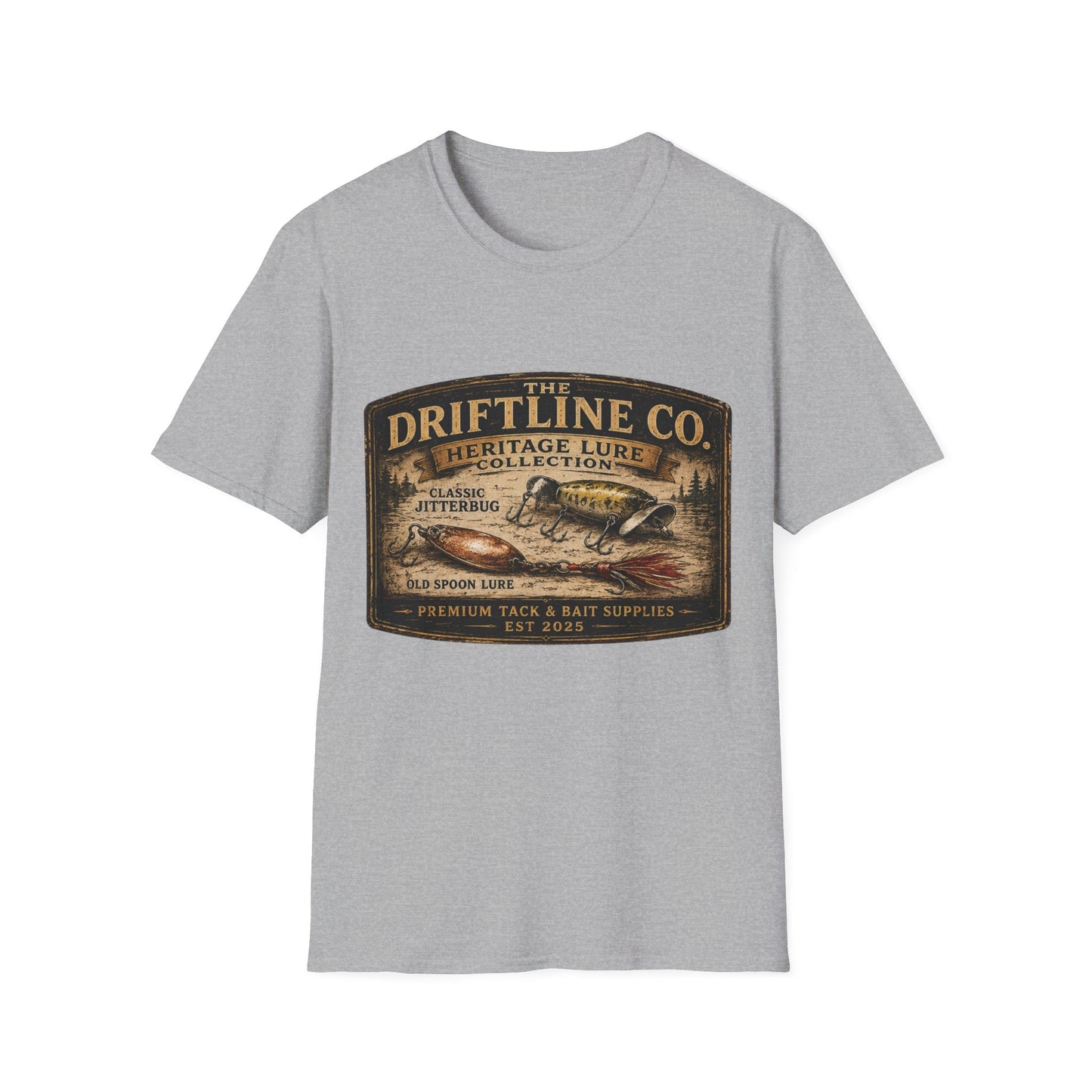Heritage Lure Collection Vintage Fishing T-Shirt | Front Print Tee | The Driftline Company - SJM Print Store