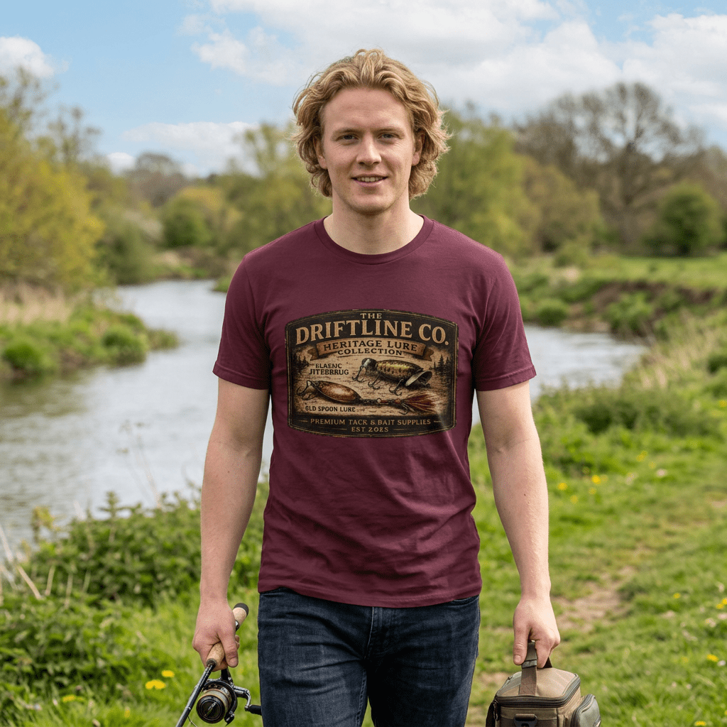 Heritage Lure Collection Vintage Fishing T-Shirt | Front Print Tee | The Driftline Company - SJM Print Store