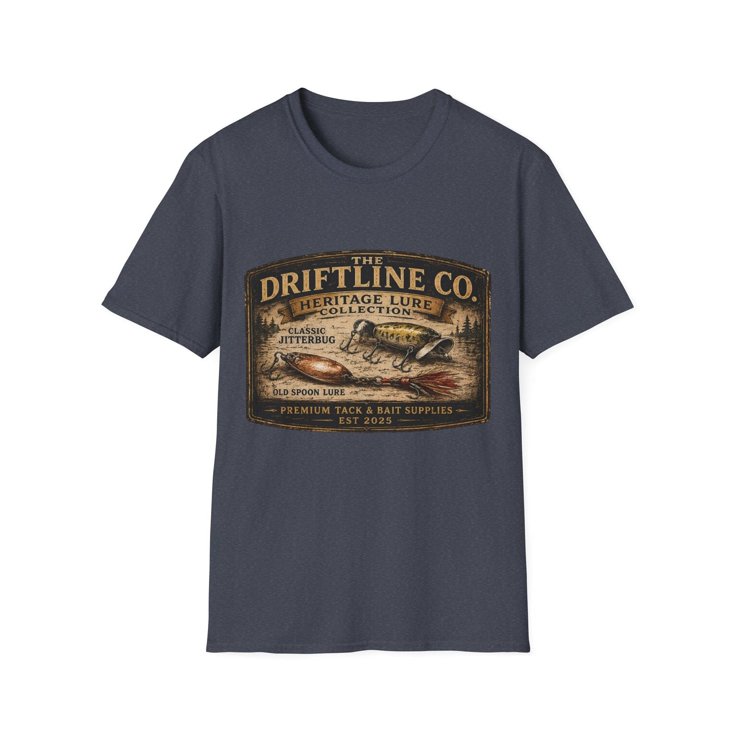 Heritage Lure Collection Vintage Fishing T-Shirt | Front Print Tee | The Driftline Company - SJM Print Store