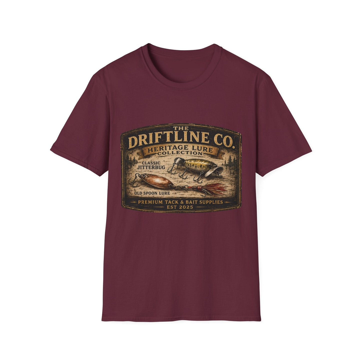 Heritage Lure Collection Vintage Fishing T-Shirt | Front Print Tee | The Driftline Company - SJM Print Store