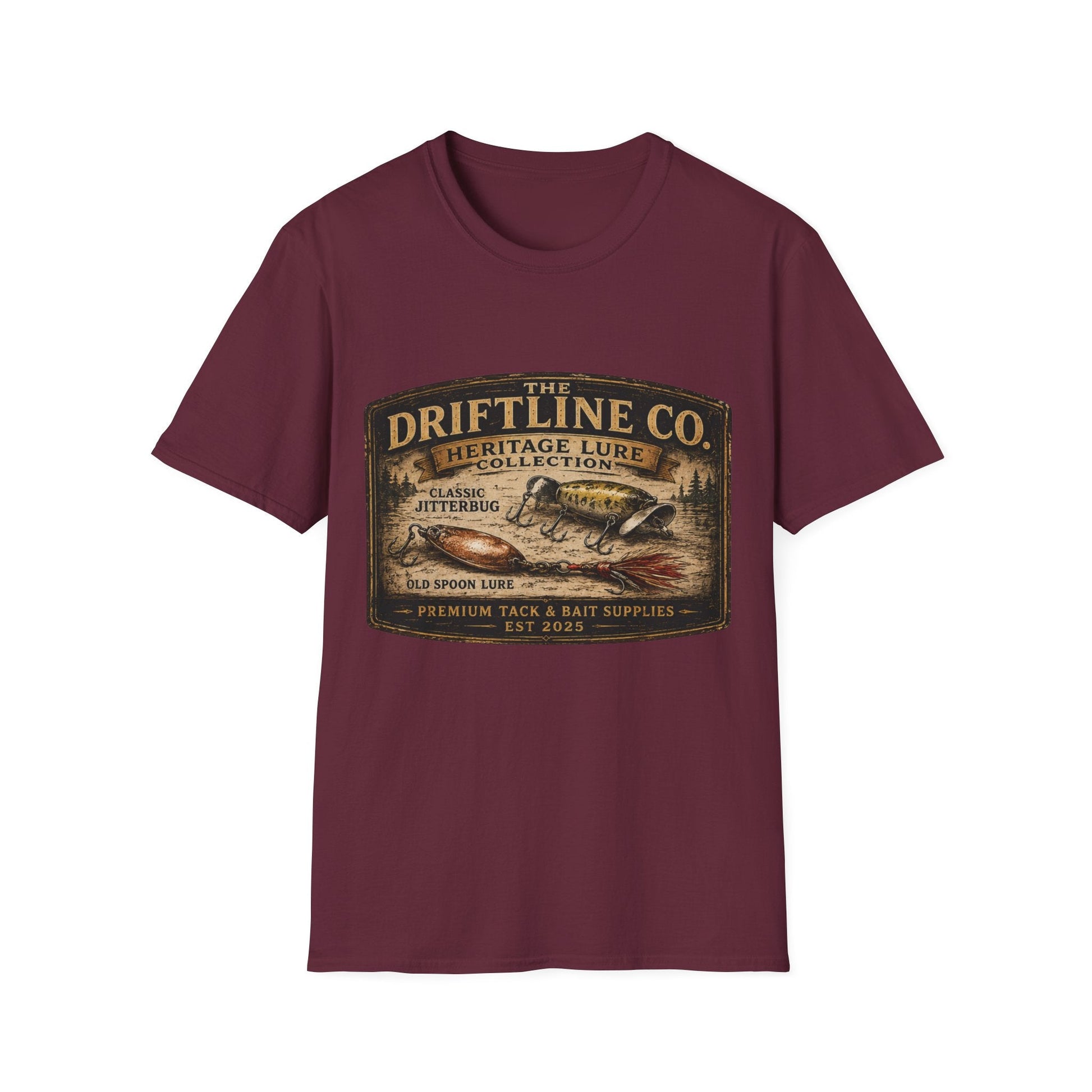 Heritage Lure Collection Vintage Fishing T-Shirt | Front Print Tee | The Driftline Company - SJM Print Store