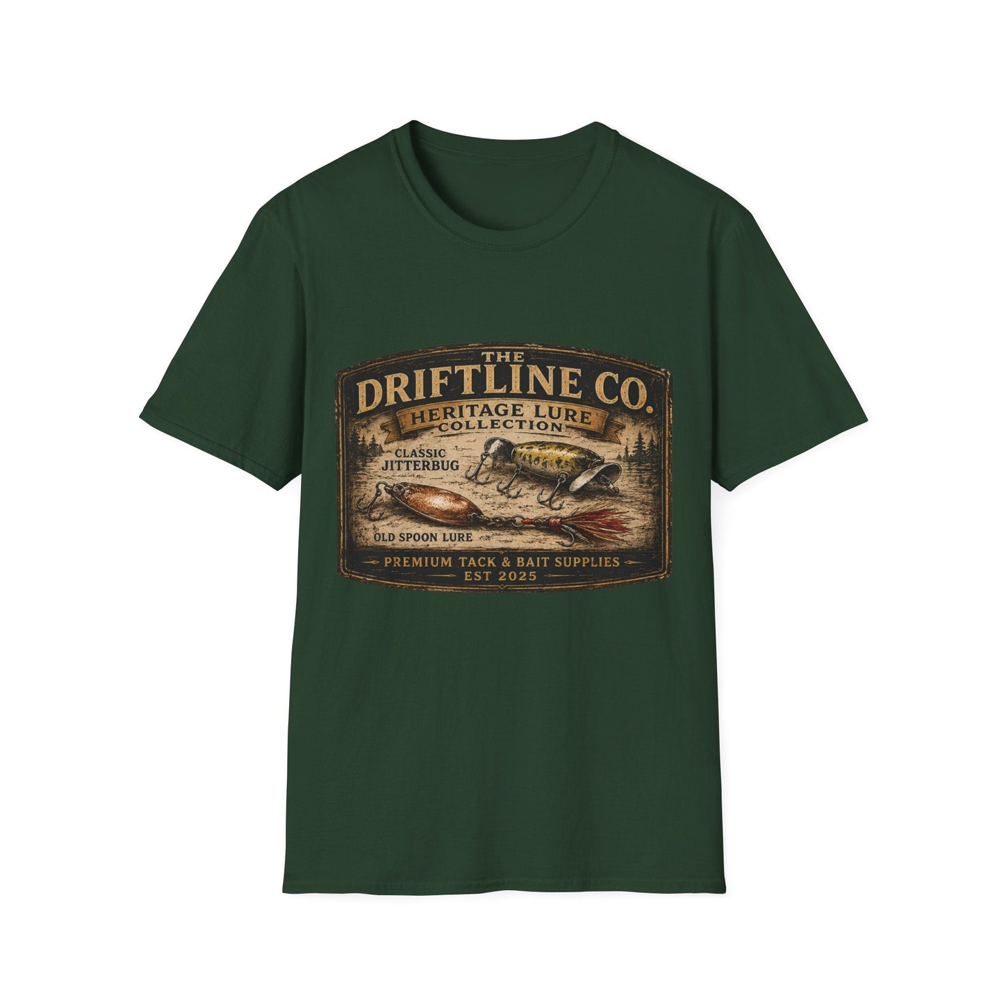 Heritage Lure Collection Vintage Fishing T-Shirt | Front Print Tee | The Driftline Company - SJM Print Store