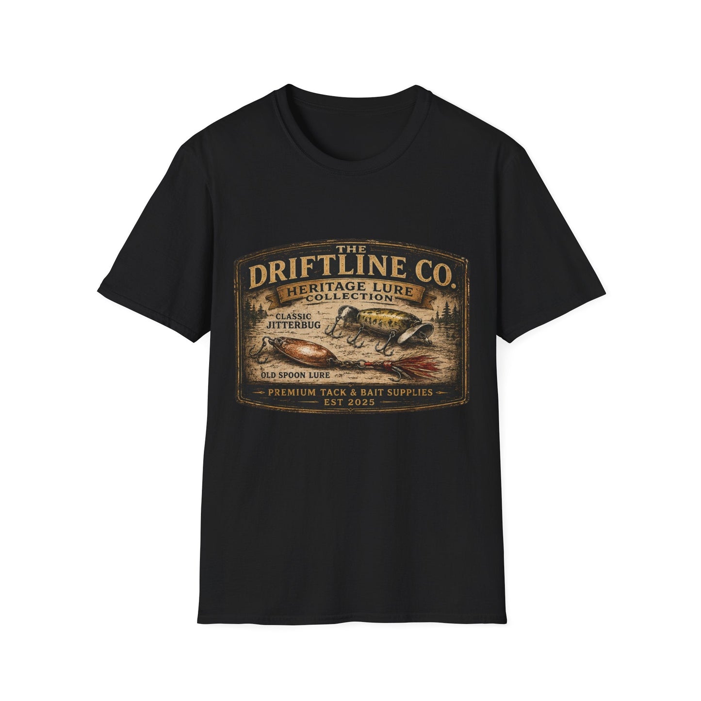 Heritage Lure Collection Vintage Fishing T-Shirt | Front Print Tee | The Driftline Company - SJM Print Store