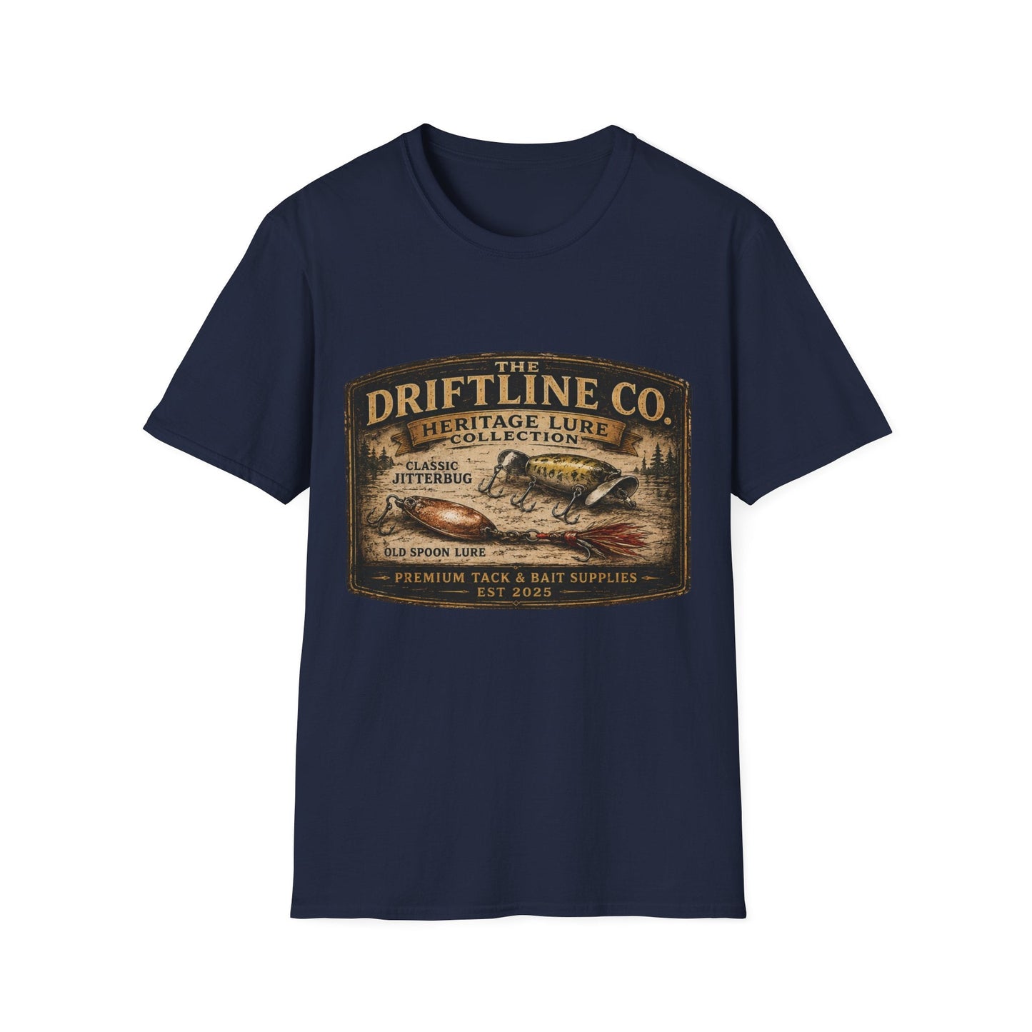 Heritage Lure Collection Vintage Fishing T-Shirt | Front Print Tee | The Driftline Company - SJM Print Store
