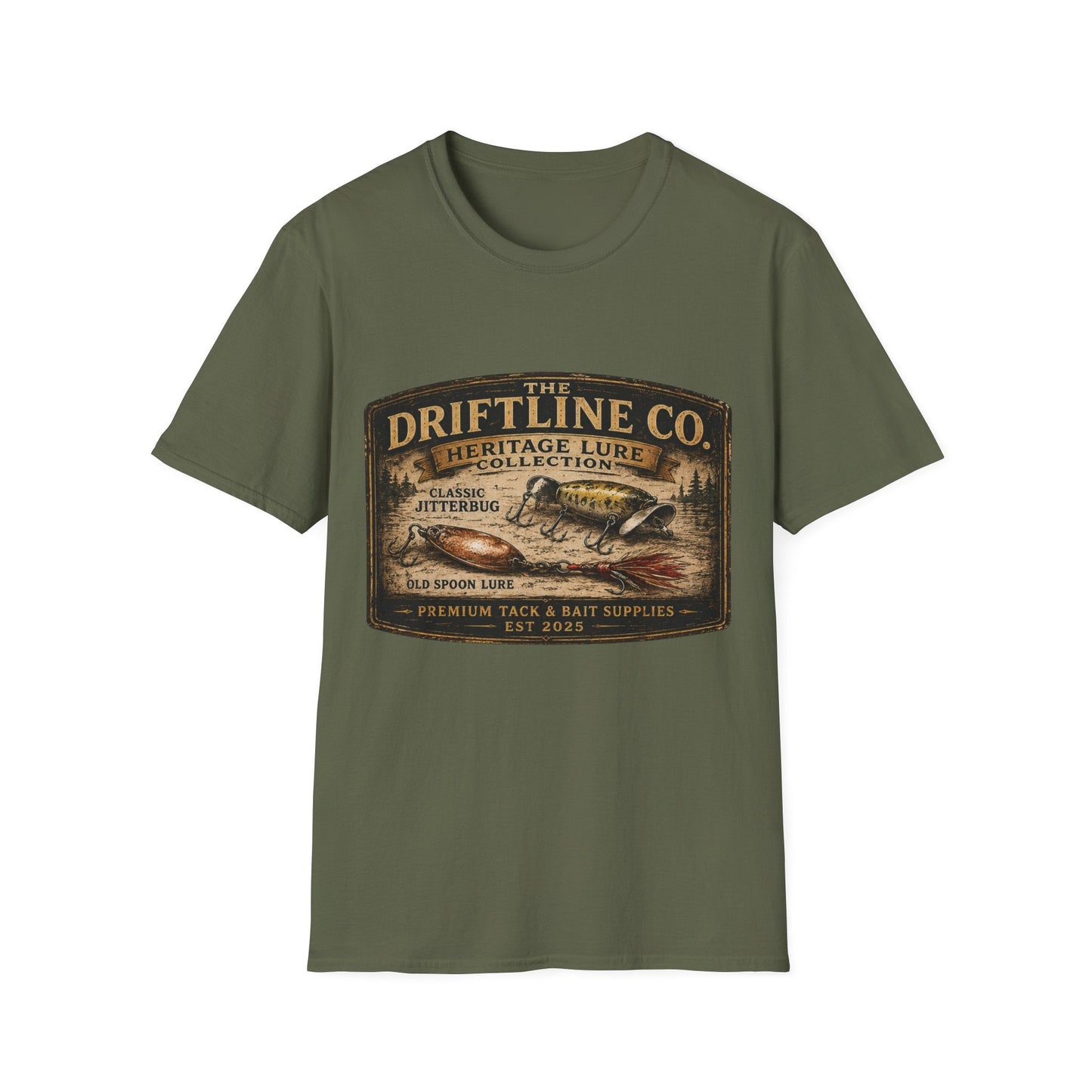 Heritage Lure Collection Vintage Fishing T-Shirt | Front Print Tee | The Driftline Company - SJM Print Store