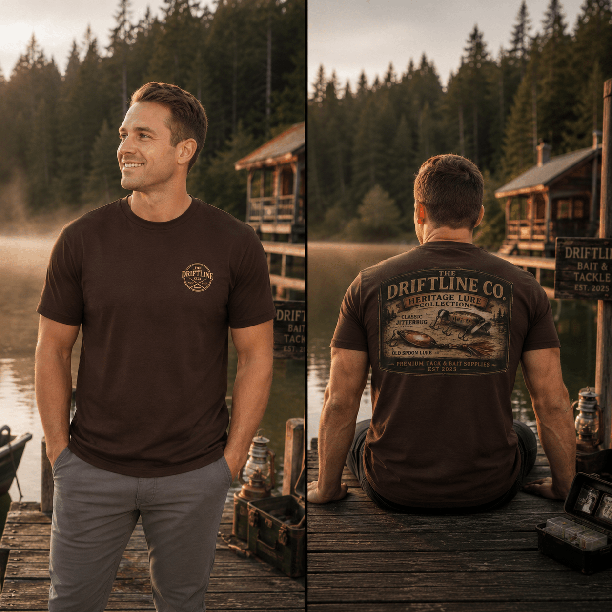 Heritage Lure Collection Vintage Fishing T-Shirt | The Driftline Company - SJM Print Store