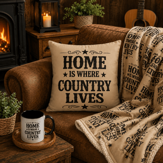 Home Is Where Country Lives Cushion – Country Home Decor - SJM Print Store