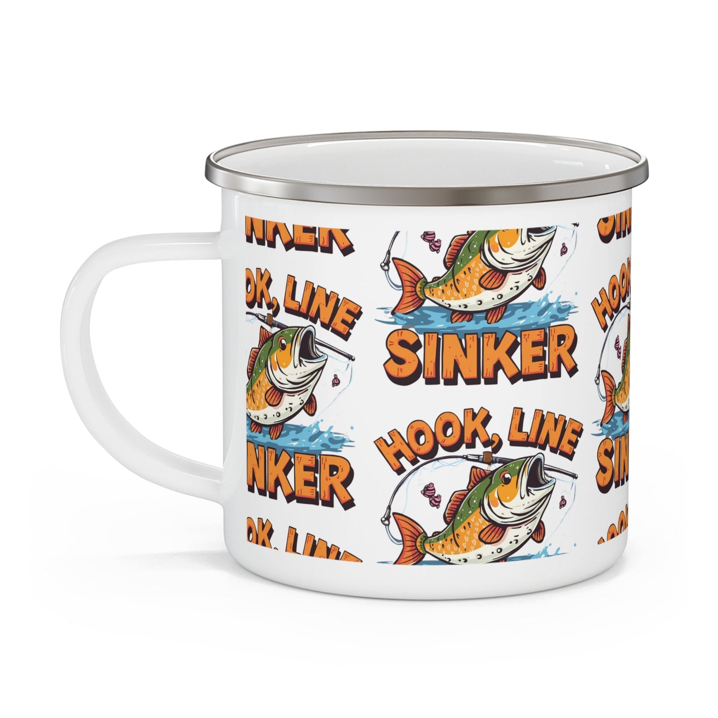 Hook, Line, Sinker â€” Enamel Fishing Mug - SJM Print Store
