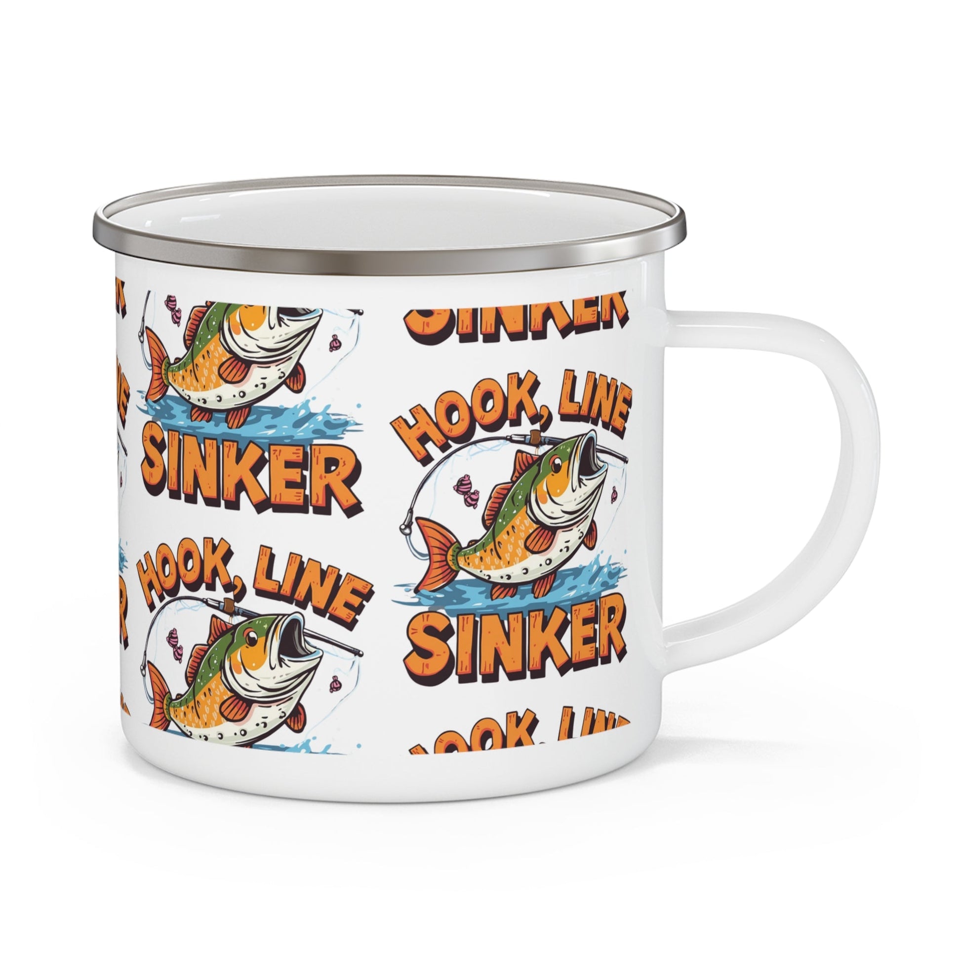 Hook, Line, Sinker â€” Enamel Fishing Mug - SJM Print Store