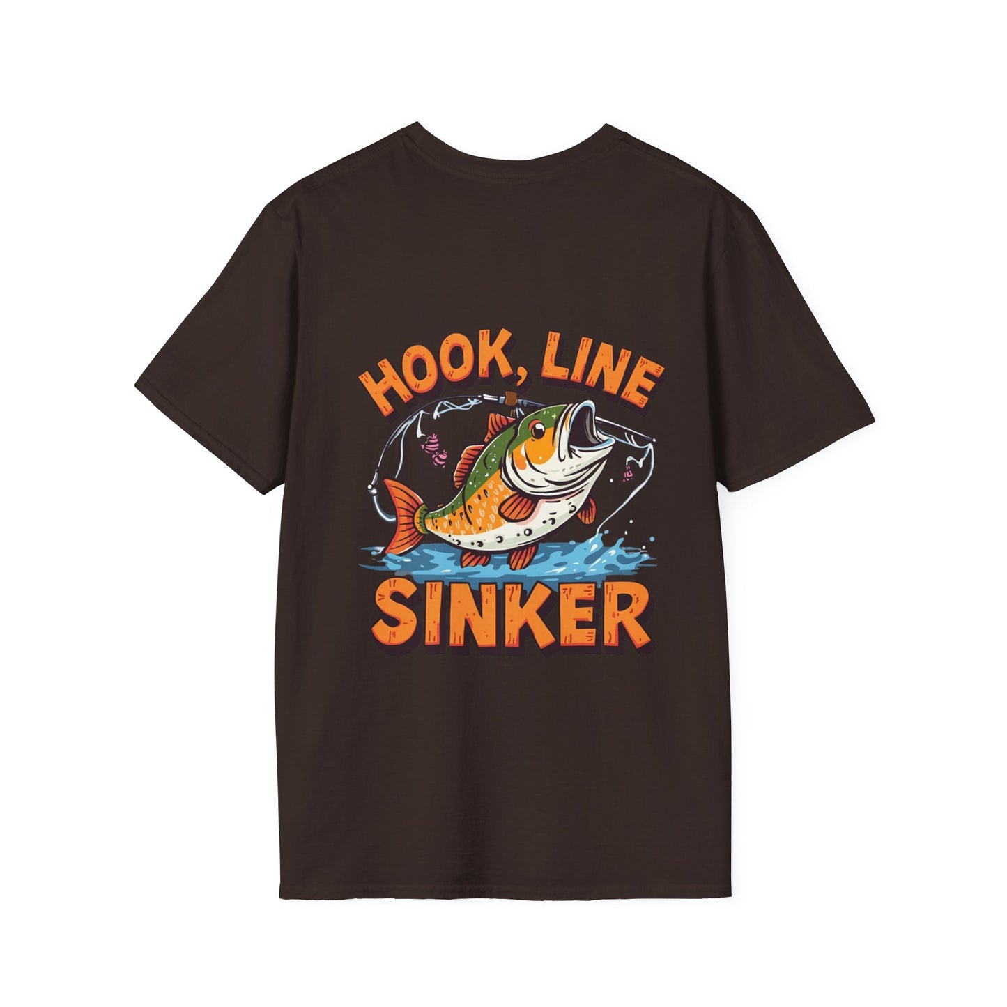 Hook, Line & Sinker Graphic Tee Back Print Fishing T-Shirt - SJM Print Store