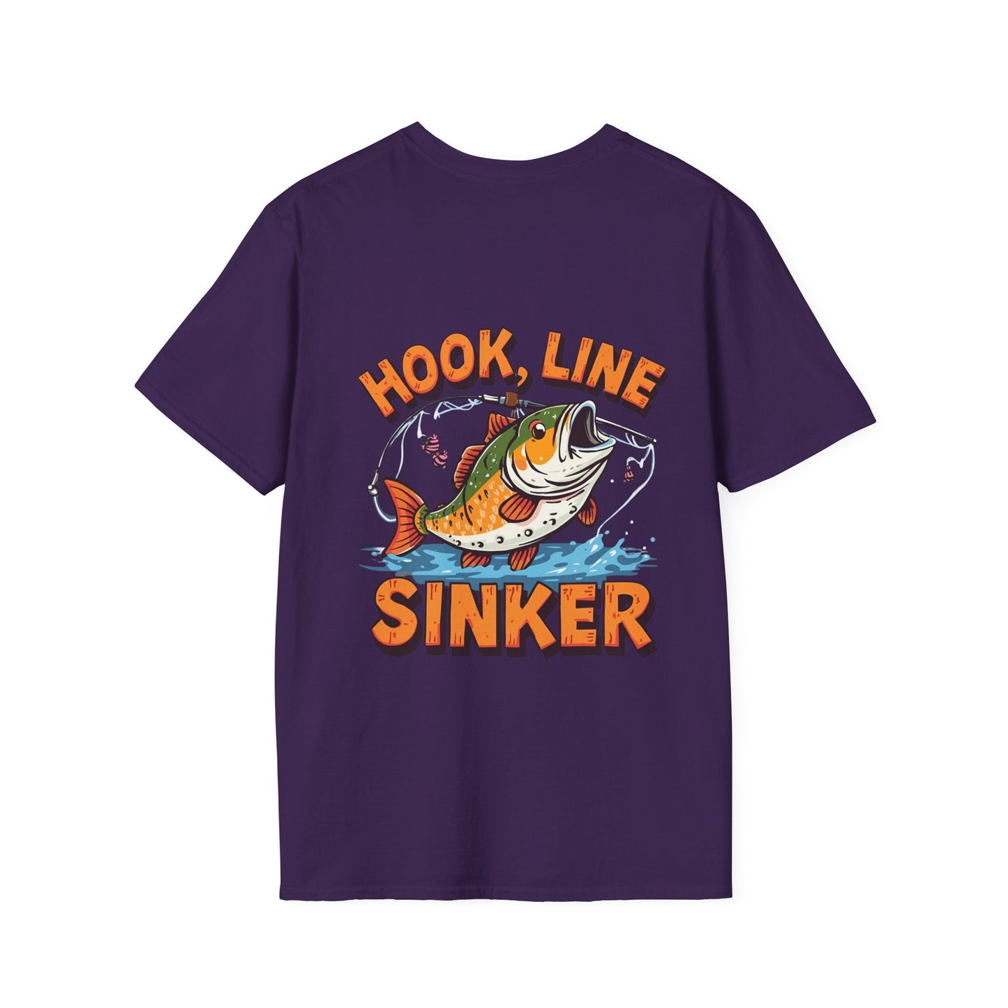 Hook, Line & Sinker Graphic Tee Back Print Fishing T-Shirt - SJM Print Store