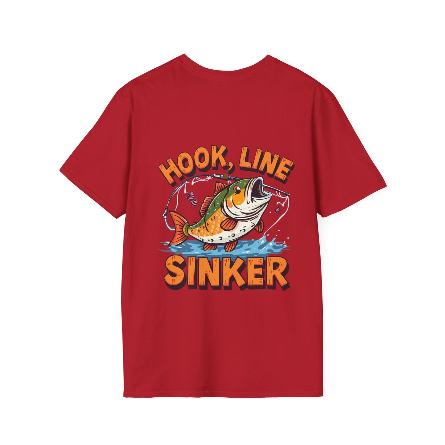 Hook, Line & Sinker Graphic Tee Back Print Fishing T-Shirt - SJM Print Store