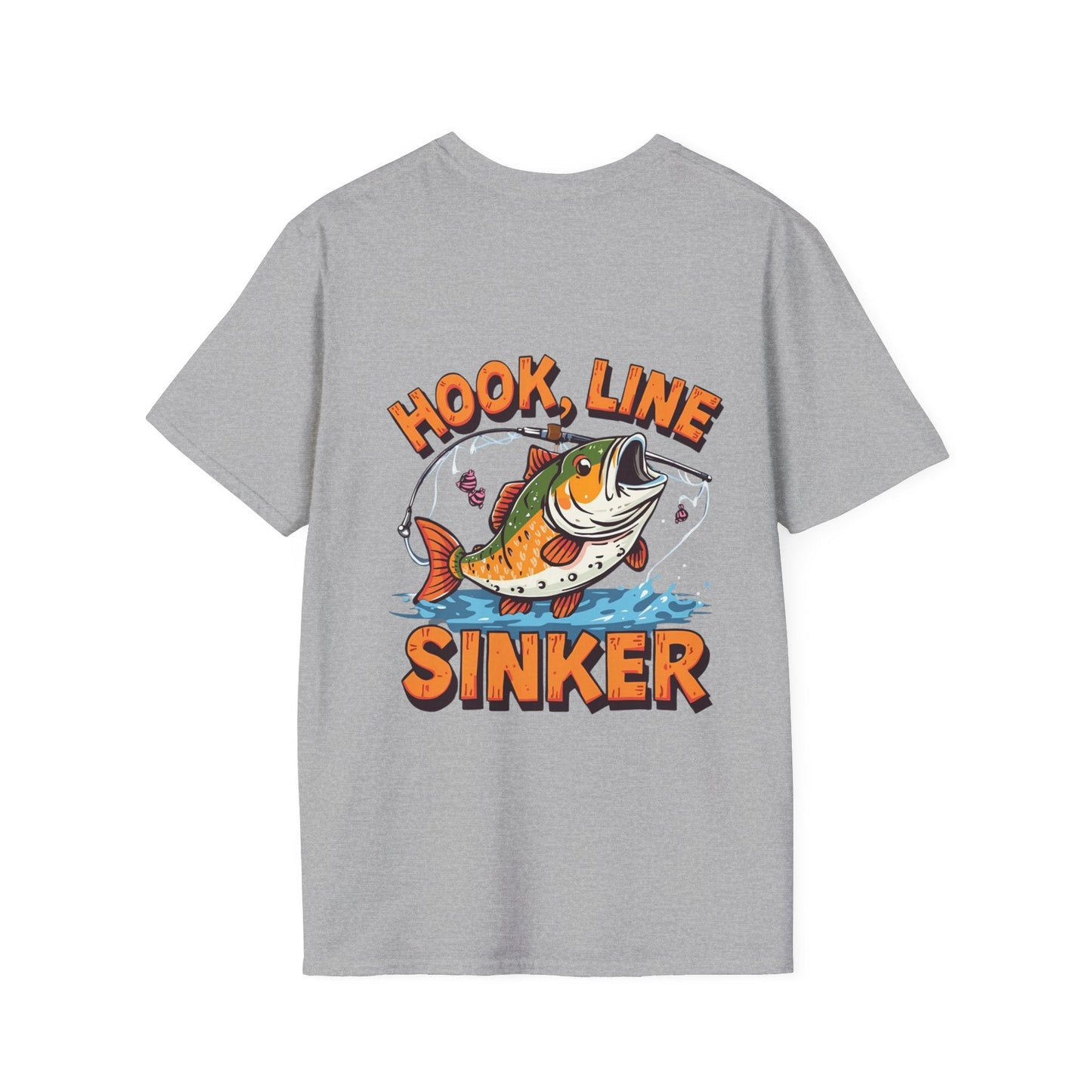 Hook, Line & Sinker Graphic Tee Back Print Fishing T-Shirt - SJM Print Store