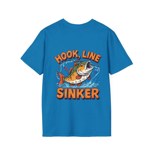 Hook, Line & Sinker Graphic Tee Back Print Fishing T-Shirt - SJM Print Store