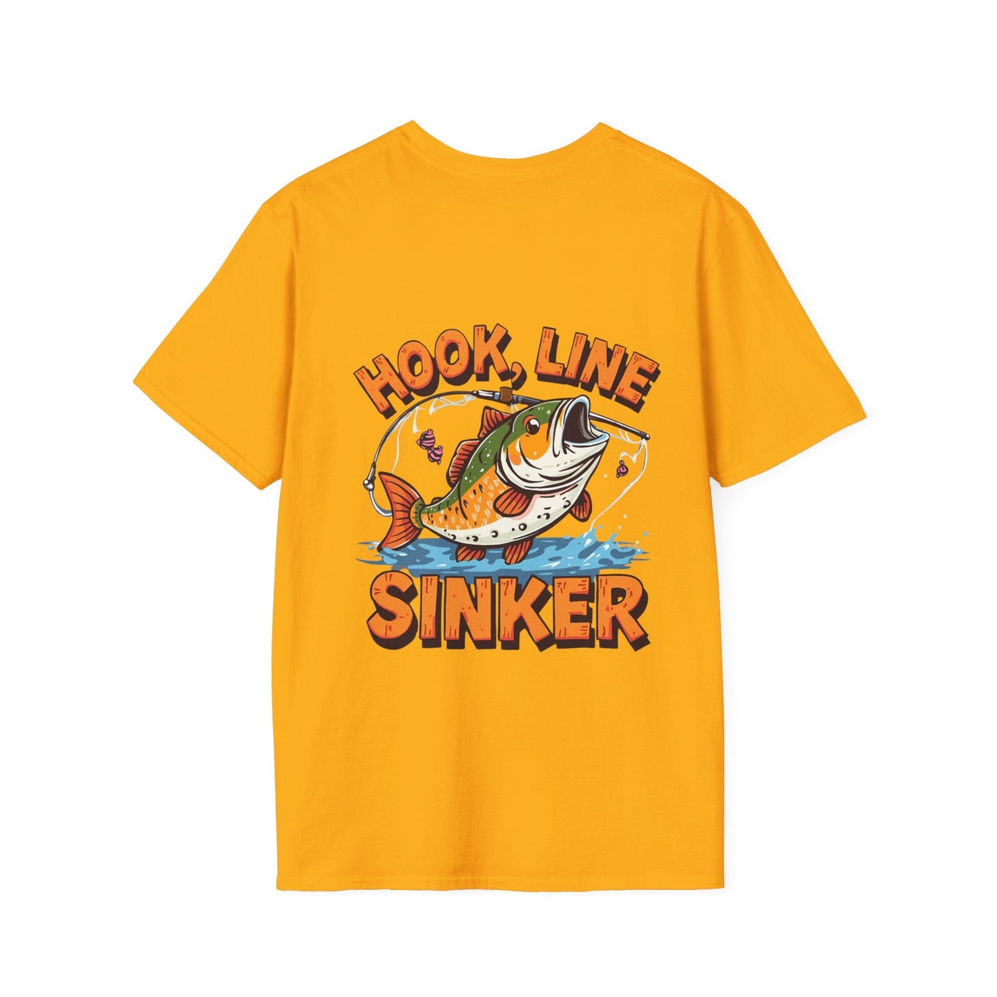 Hook, Line & Sinker Graphic Tee Back Print Fishing T-Shirt - SJM Print Store