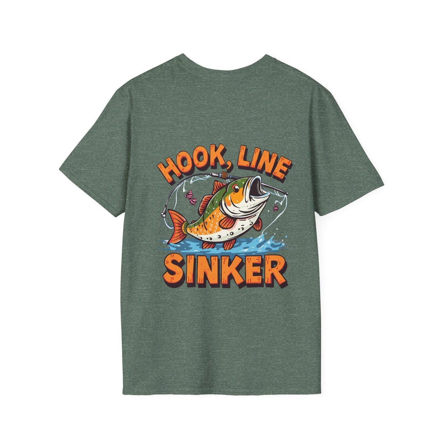 Hook, Line & Sinker Graphic Tee Back Print Fishing T-Shirt - SJM Print Store