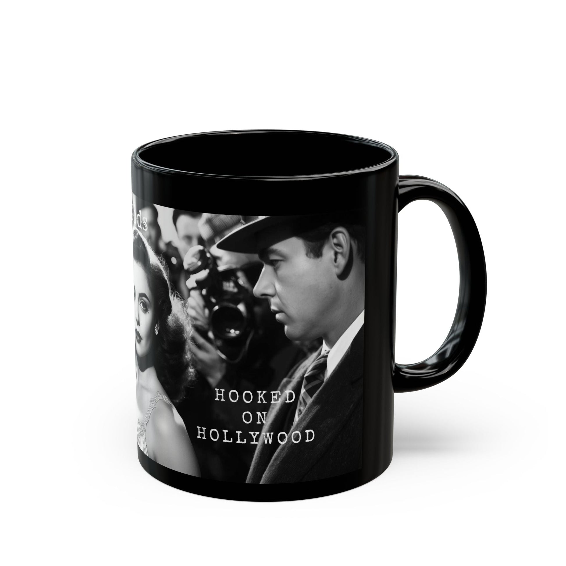 Hooked on Hollywood Black Ceramic Mug - SJM Print Store