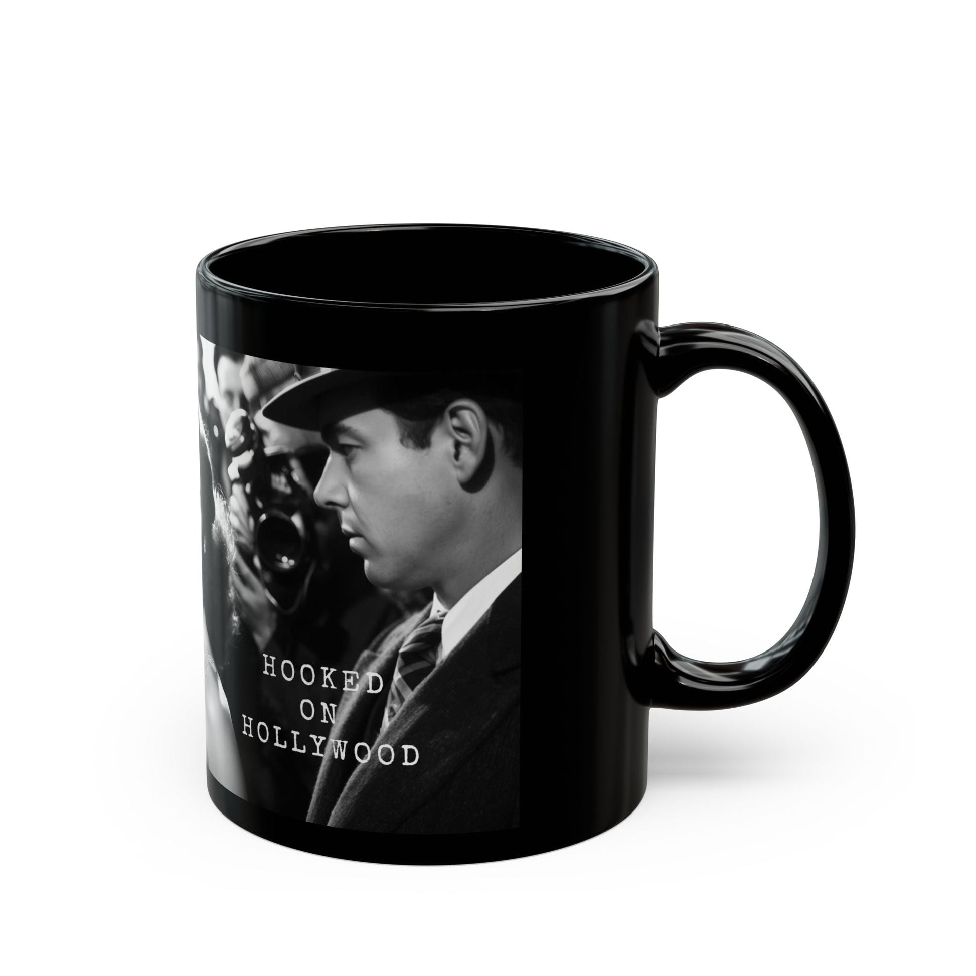 Hooked on Hollywood Black Ceramic Mug - SJM Print Store