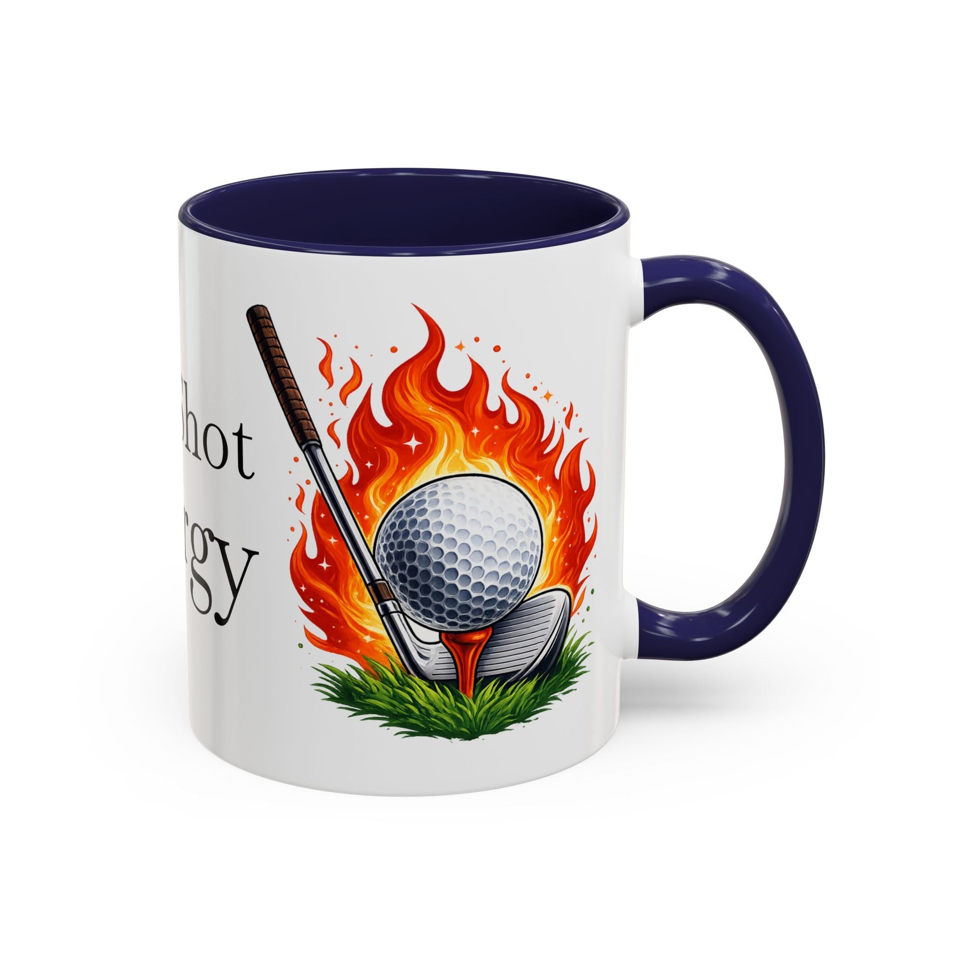 Hot Shot Energy Golf Mug Flaming Golf Ball Accent Mug - SJM Print Store