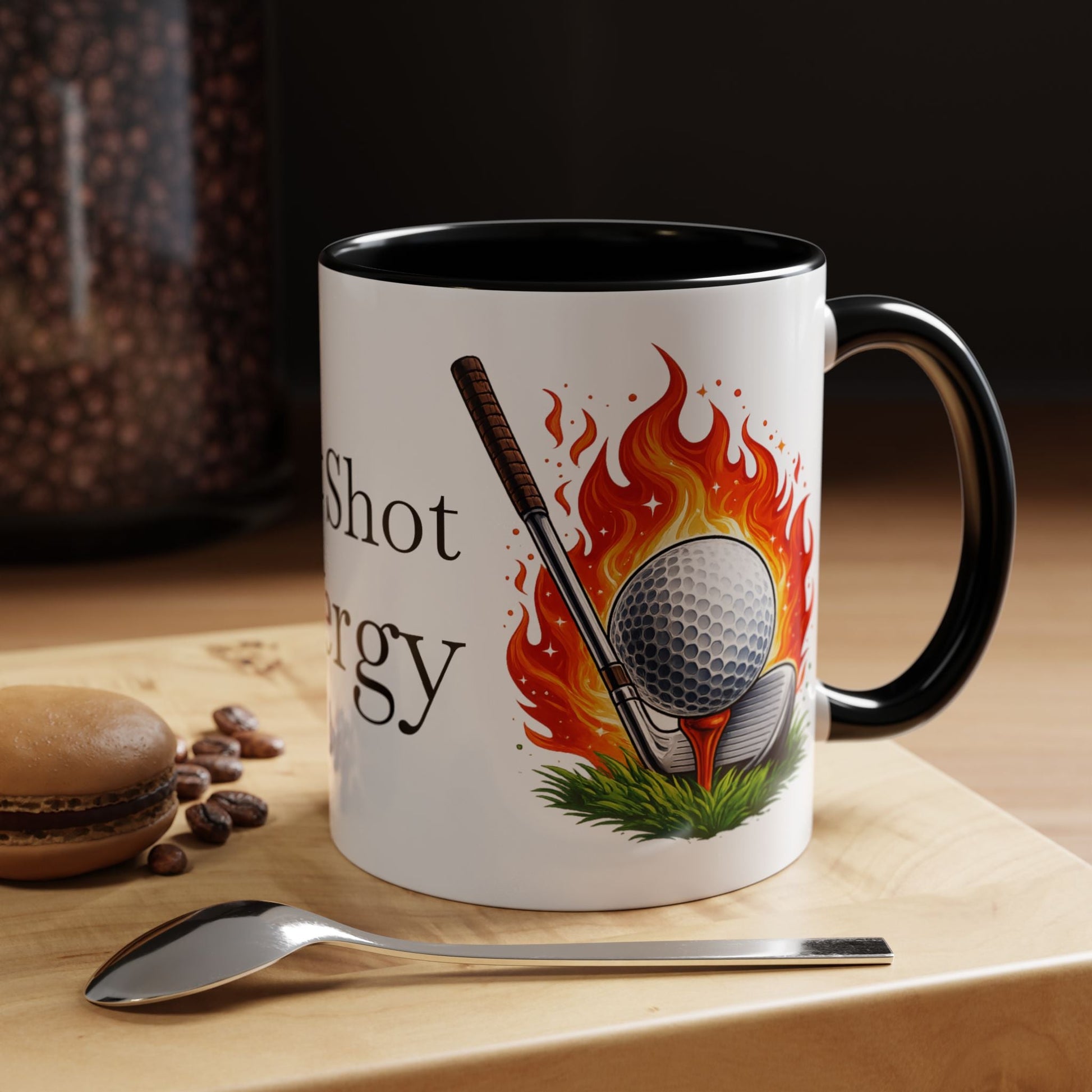 Hot Shot Energy Golf Mug Flaming Golf Ball Accent Mug - SJM Print Store