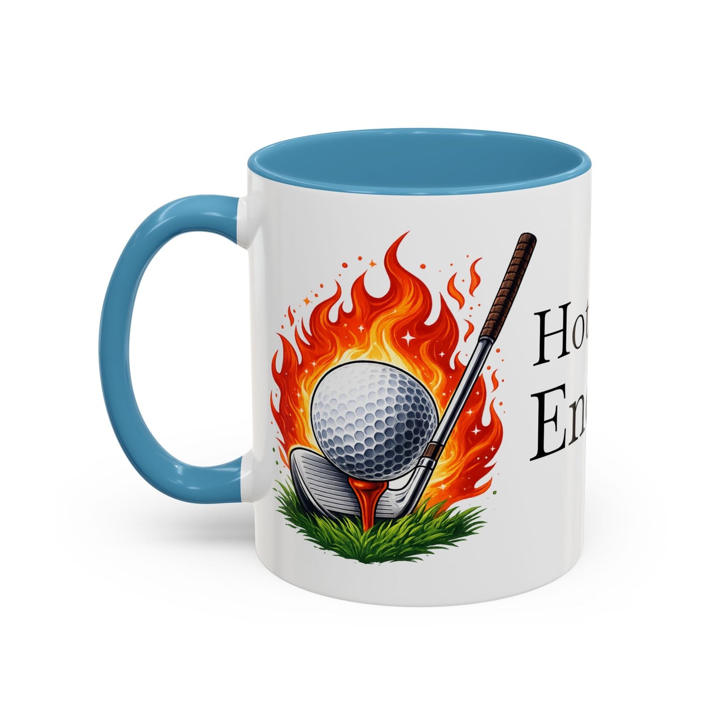Hot Shot Energy Golf Mug Flaming Golf Ball Accent Mug - SJM Print Store