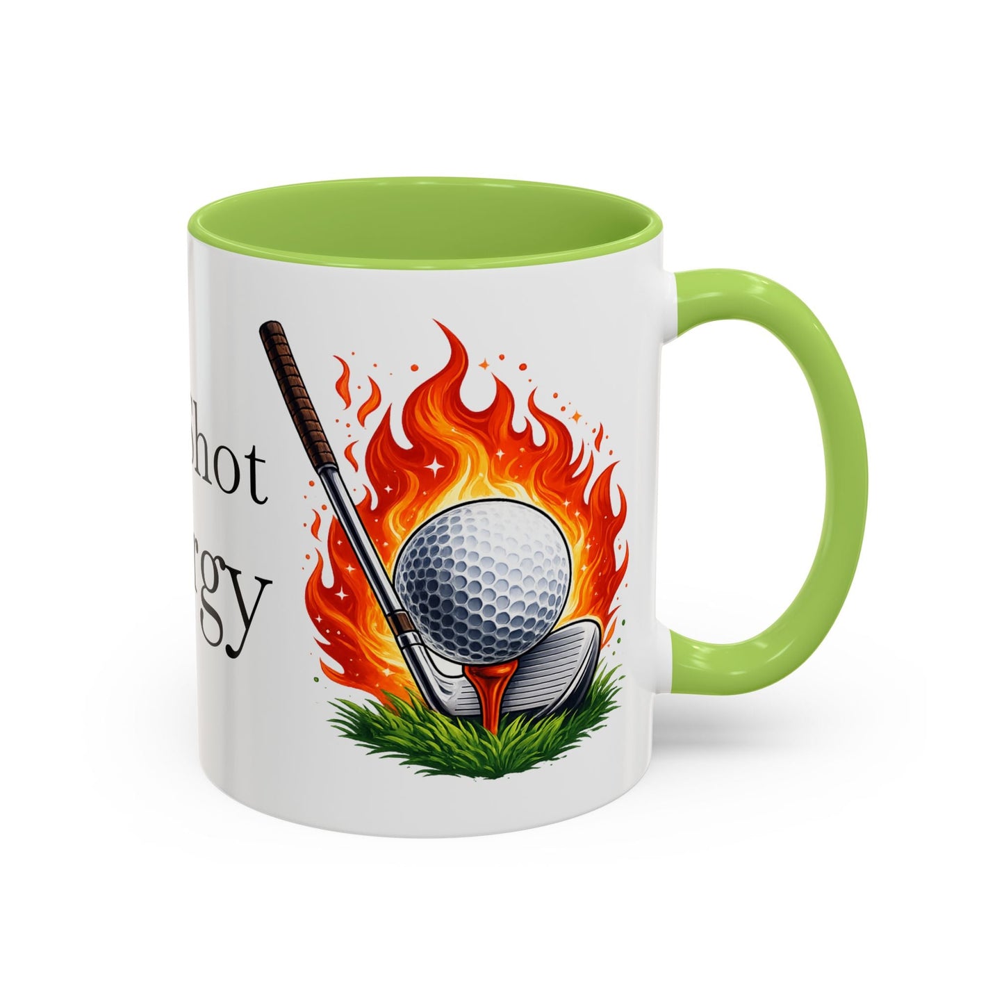 Hot Shot Energy Golf Mug Flaming Golf Ball Accent Mug - SJM Print Store