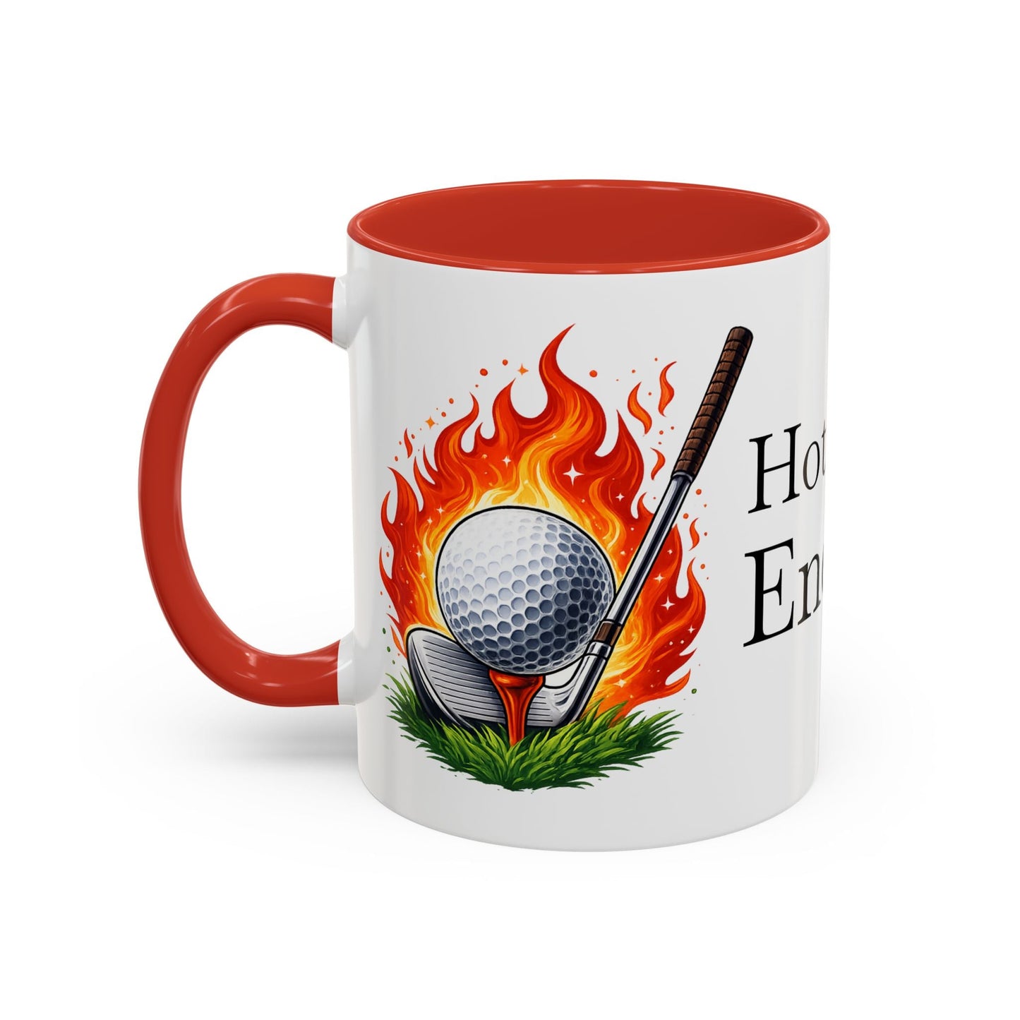 Hot Shot Energy Golf Mug Flaming Golf Ball Accent Mug - SJM Print Store