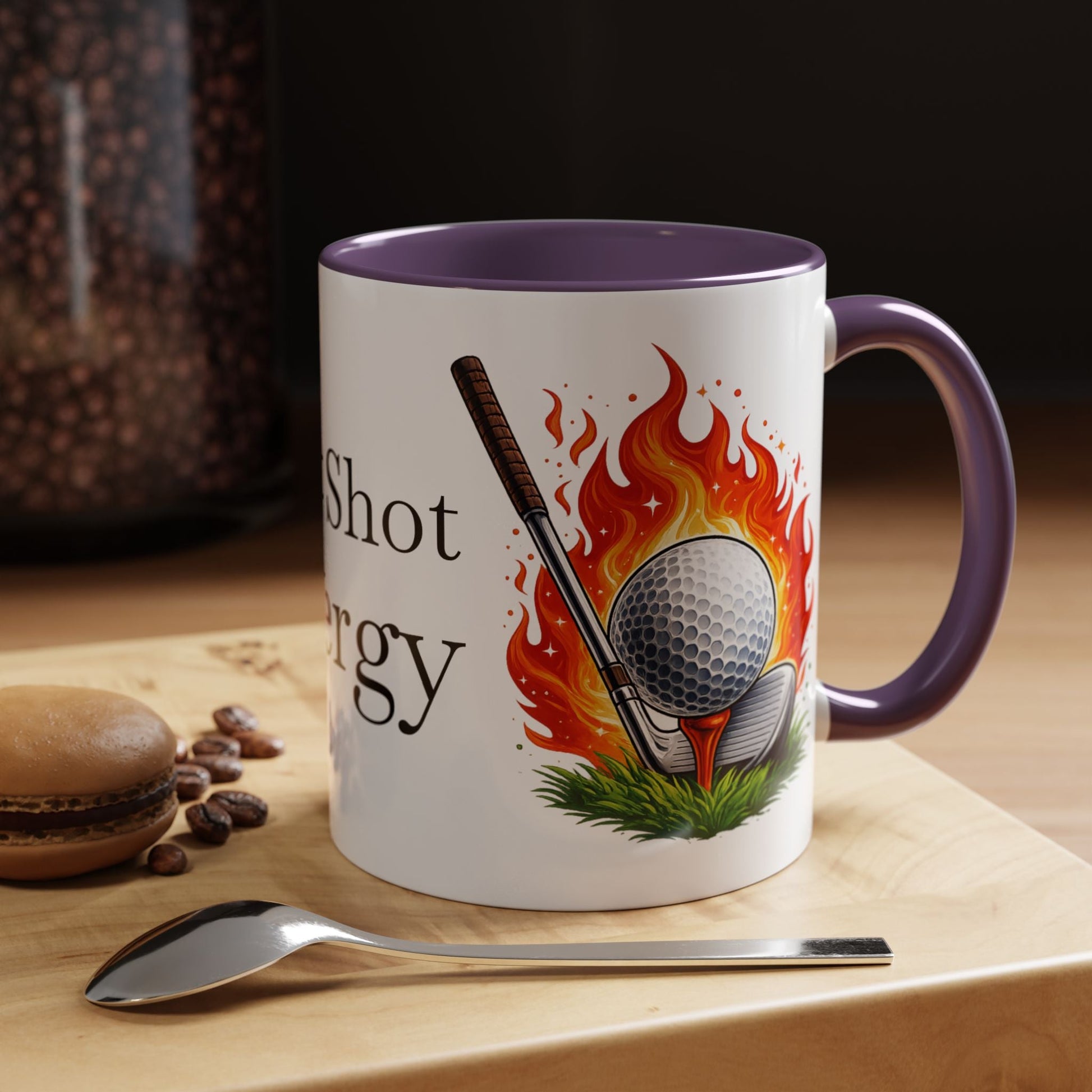 Hot Shot Energy Golf Mug Flaming Golf Ball Accent Mug - SJM Print Store