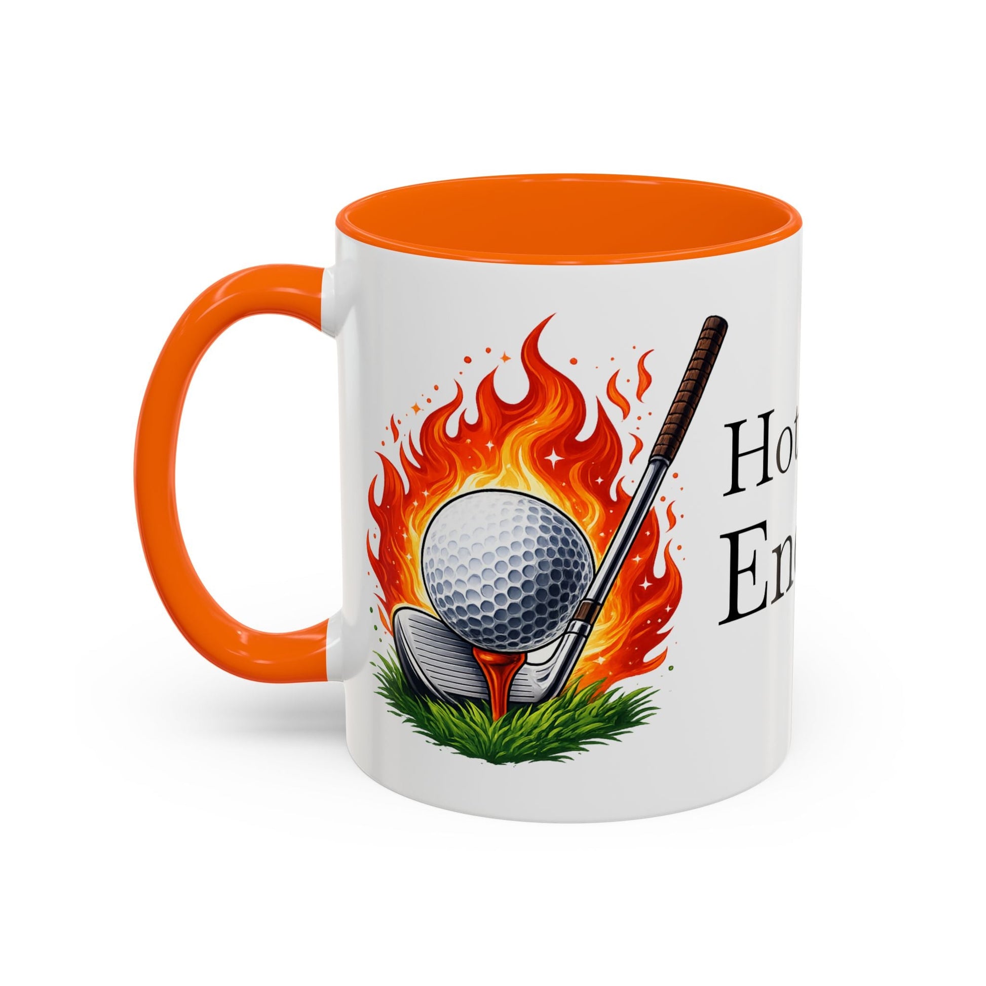 Hot Shot Energy Golf Mug Flaming Golf Ball Accent Mug - SJM Print Store