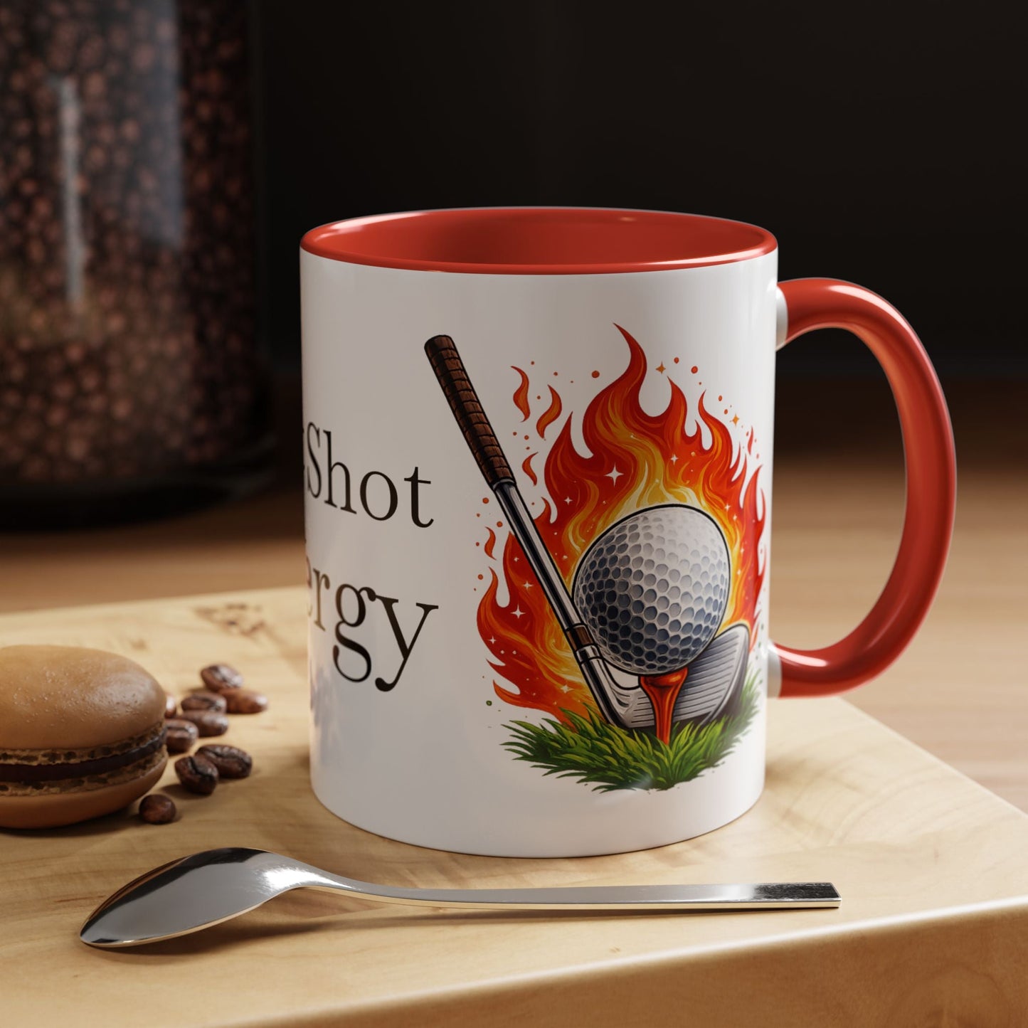 Hot Shot Energy Golf Mug Flaming Golf Ball Accent Mug - SJM Print Store