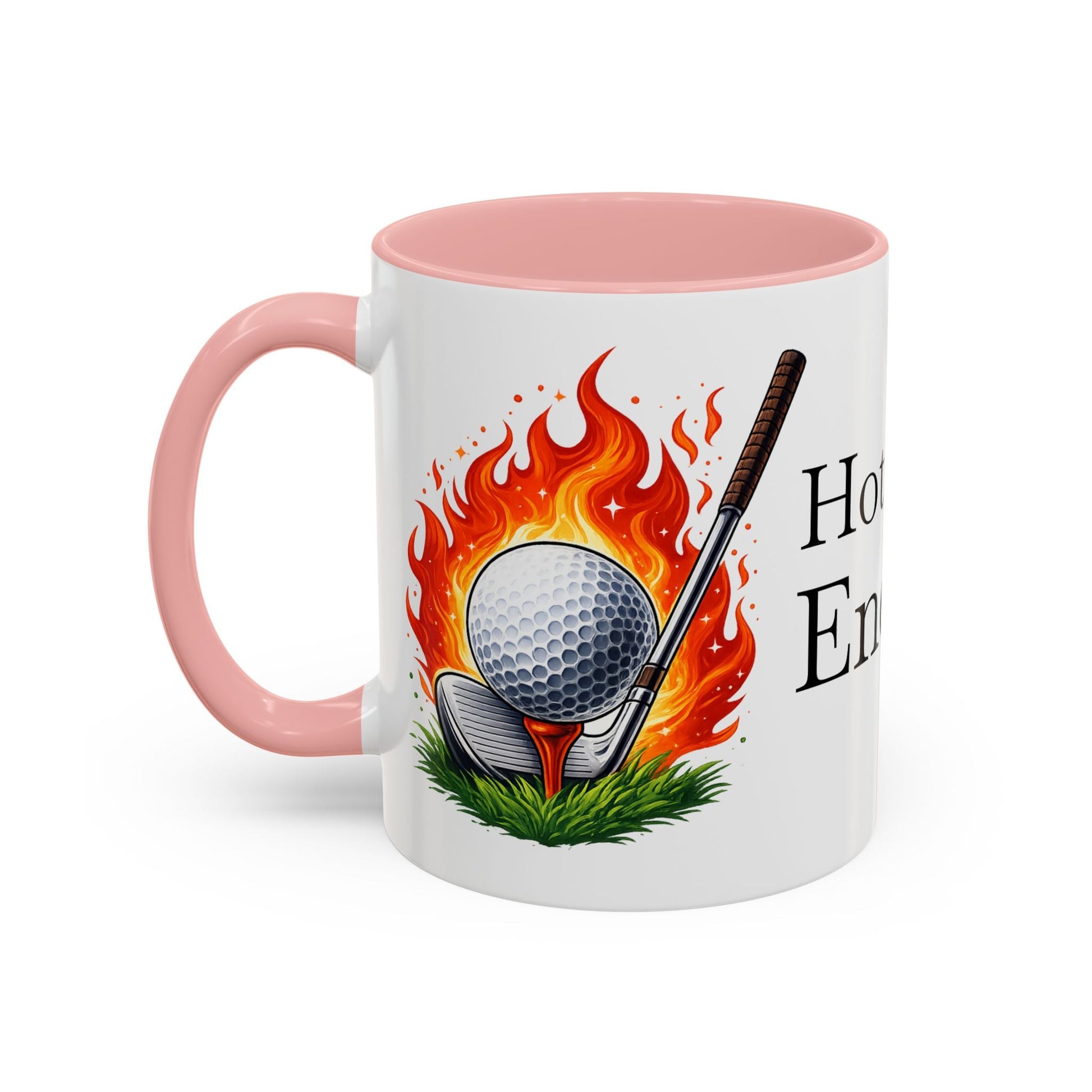 Hot Shot Energy Golf Mug Flaming Golf Ball Accent Mug - SJM Print Store