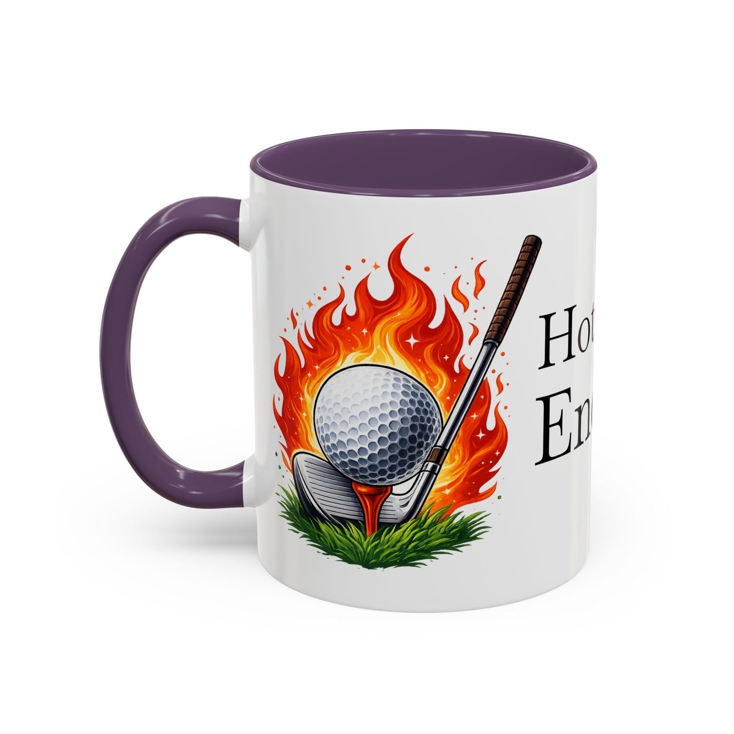Hot Shot Energy Golf Mug Flaming Golf Ball Accent Mug - SJM Print Store