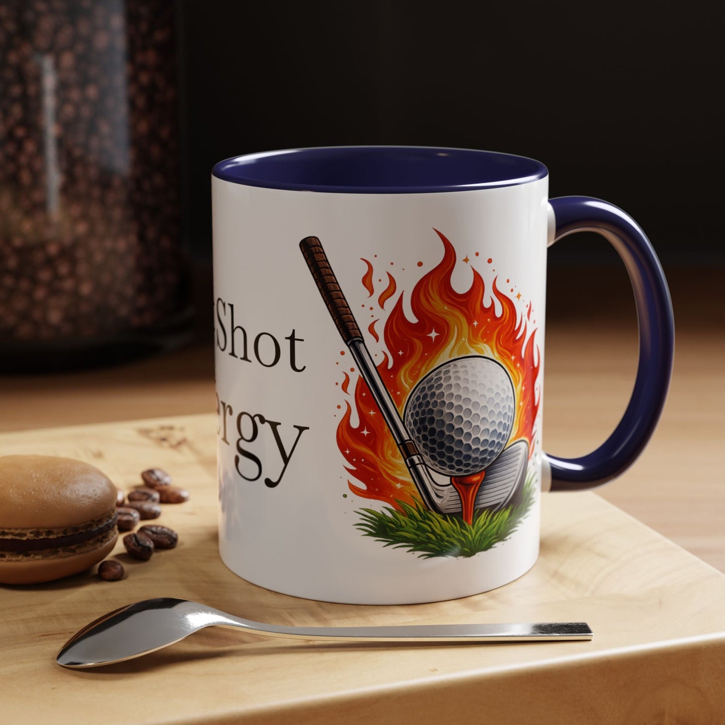Hot Shot Energy Golf Mug Flaming Golf Ball Accent Mug - SJM Print Store