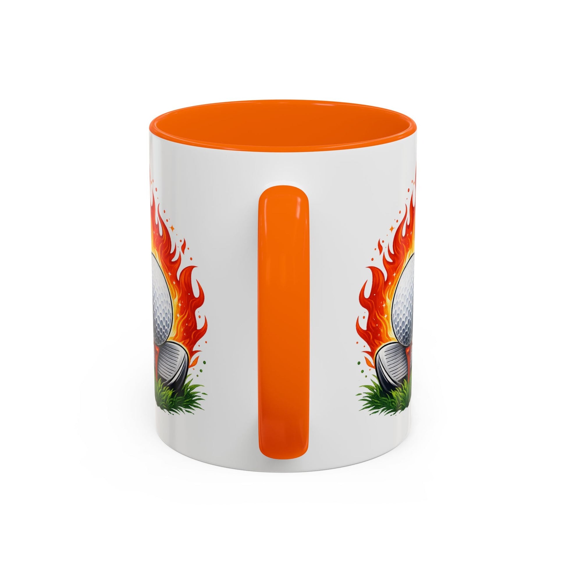 Hot Shot Energy Golf Mug Flaming Golf Ball Accent Mug - SJM Print Store
