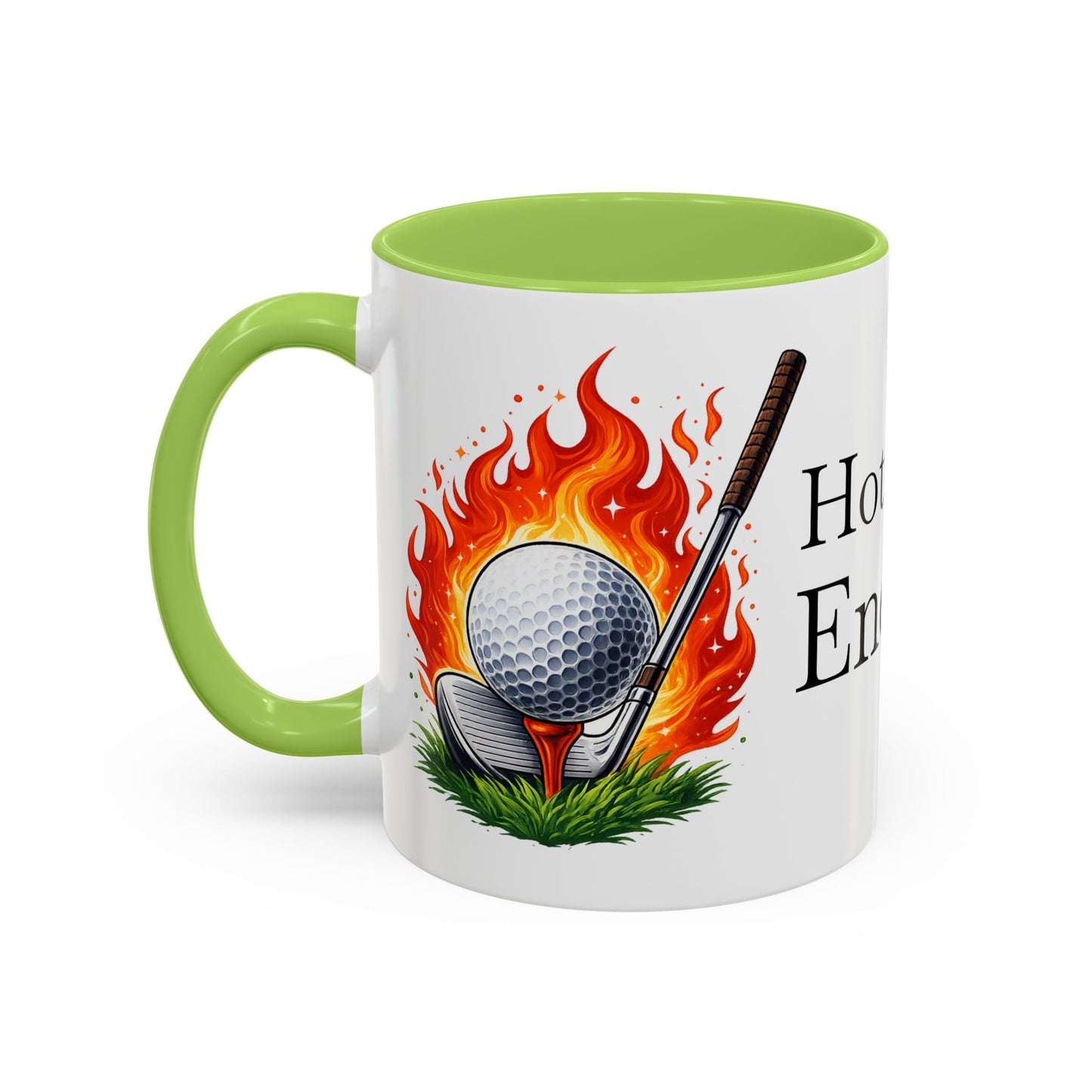 Hot Shot Energy Golf Mug Flaming Golf Ball Accent Mug - SJM Print Store