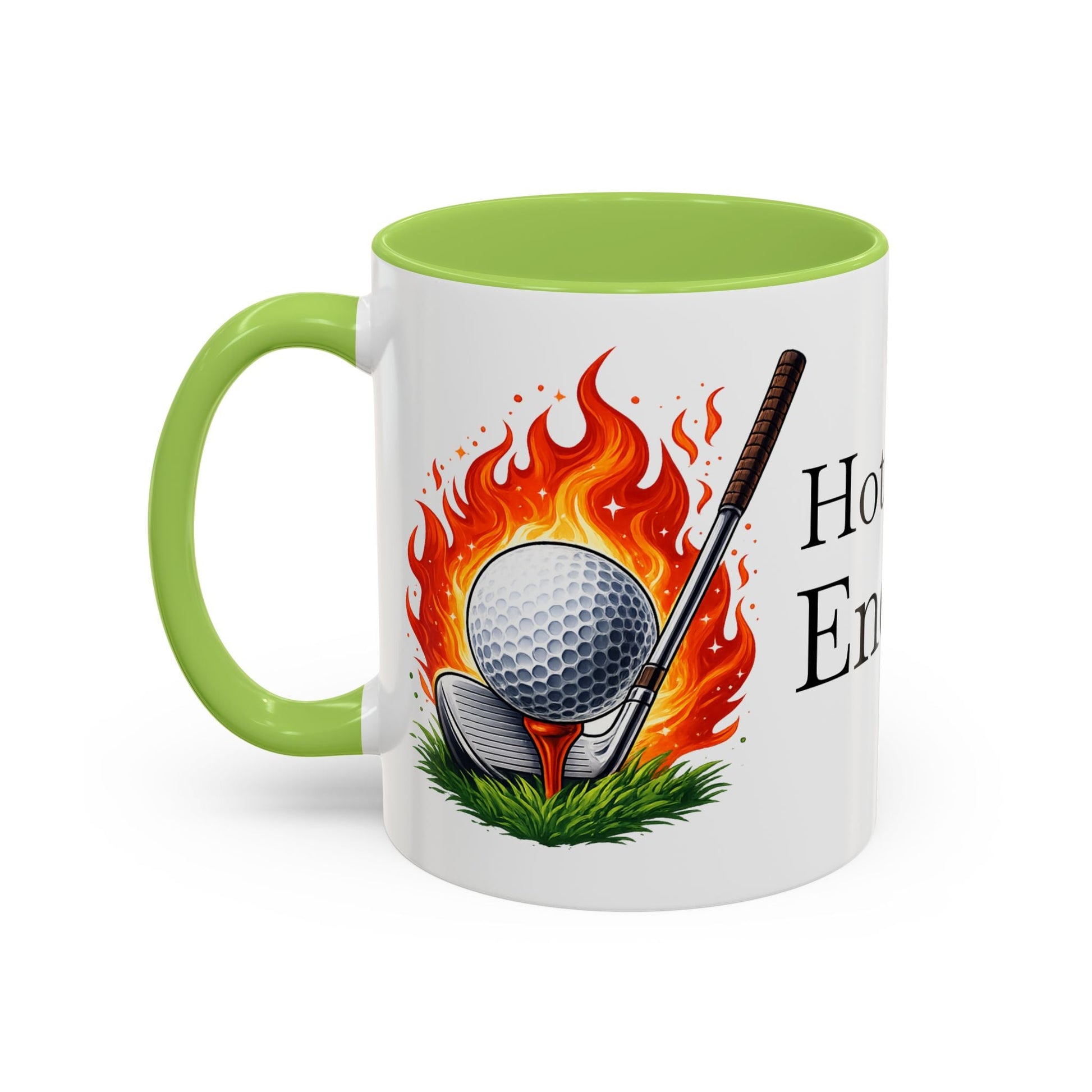 Hot Shot Energy Golf Mug Flaming Golf Ball Accent Mug - SJM Print Store