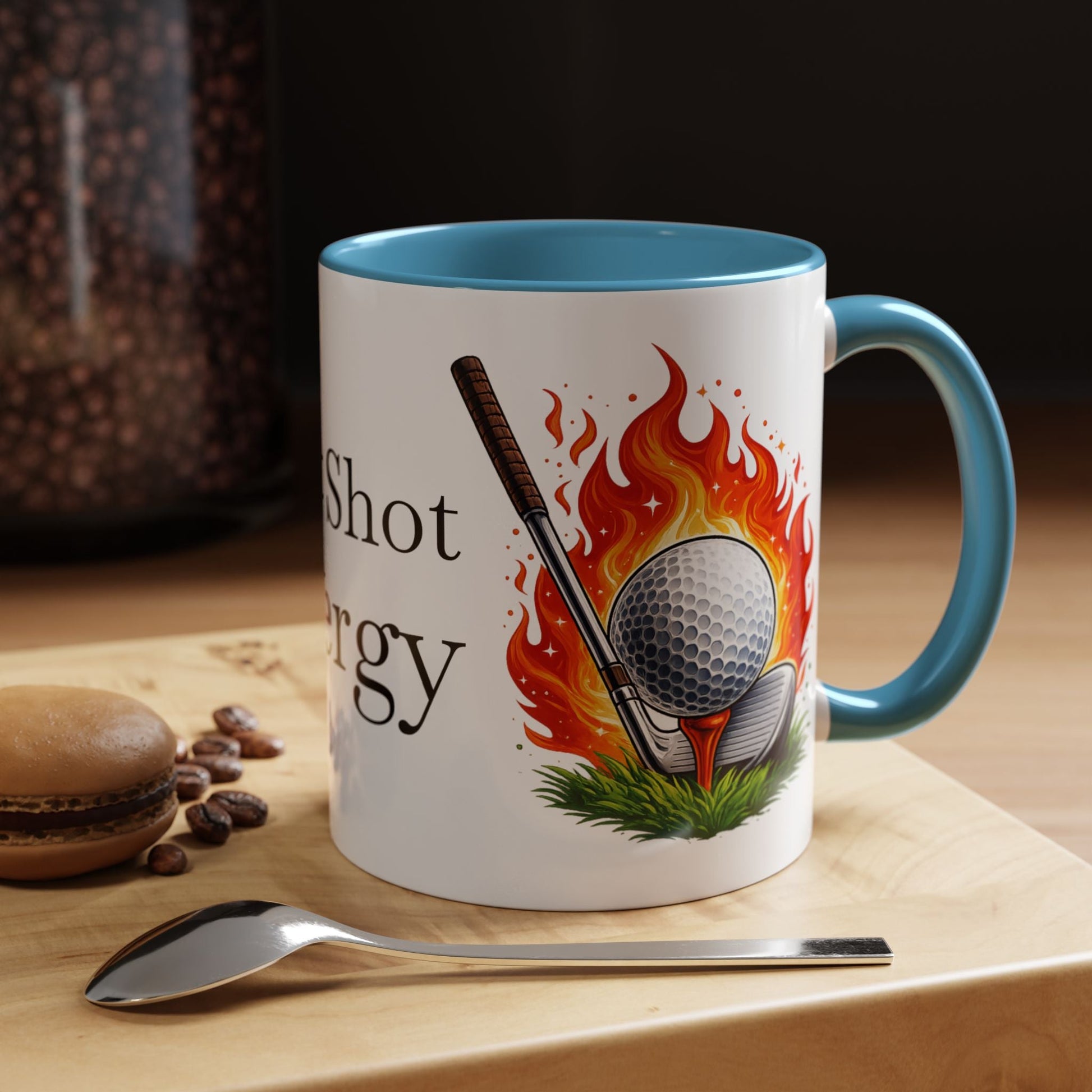 Hot Shot Energy Golf Mug Flaming Golf Ball Accent Mug - SJM Print Store