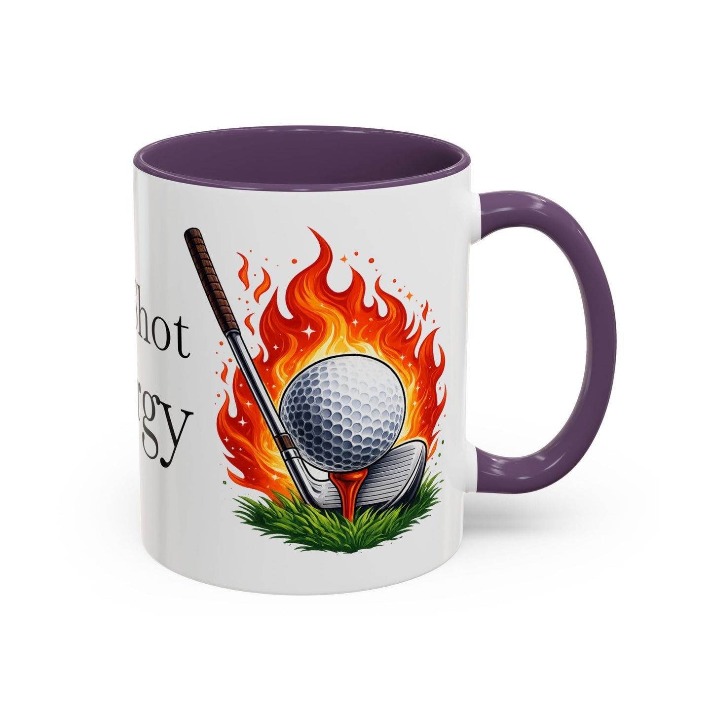 Hot Shot Energy Golf Mug Flaming Golf Ball Accent Mug - SJM Print Store