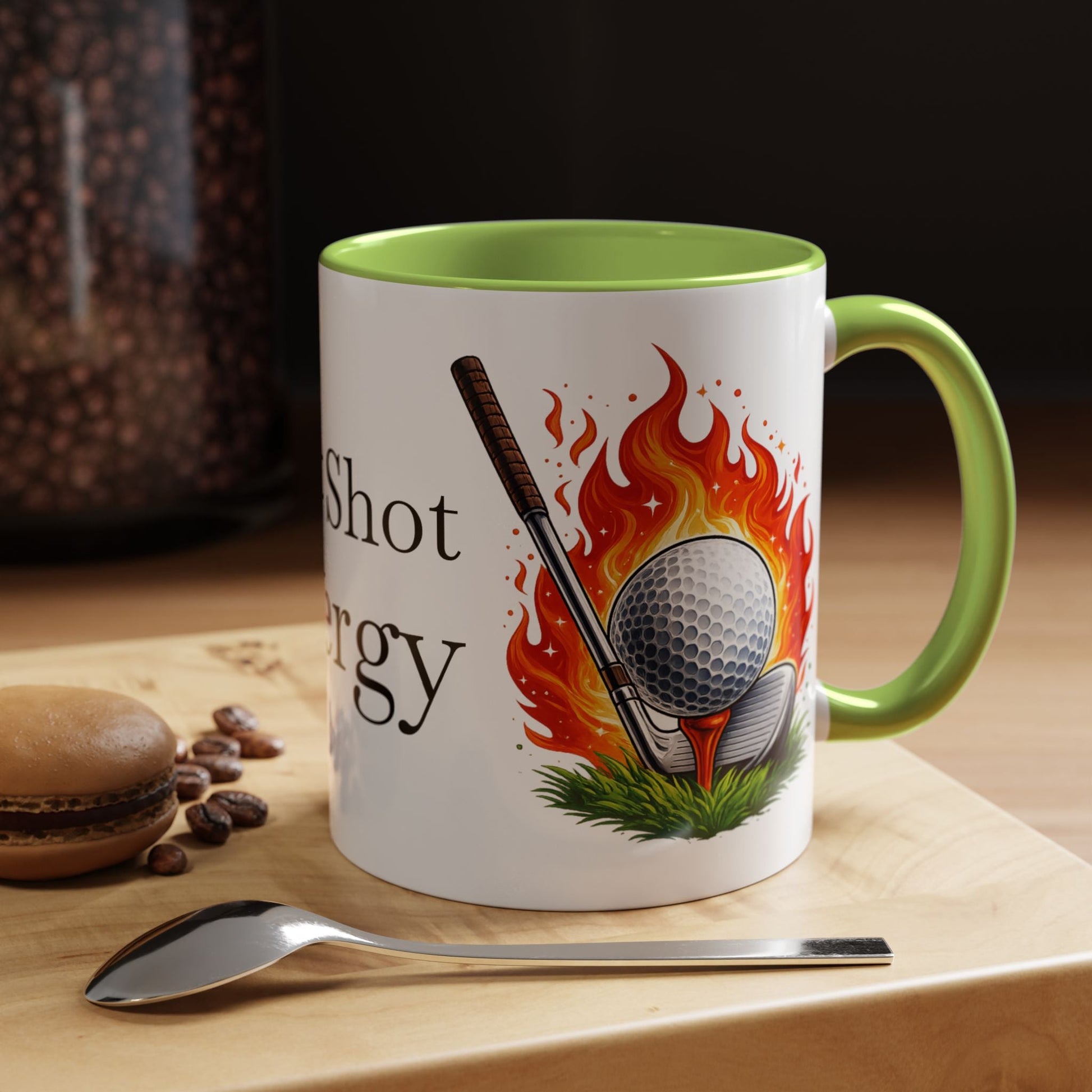 Hot Shot Energy Golf Mug Flaming Golf Ball Accent Mug - SJM Print Store