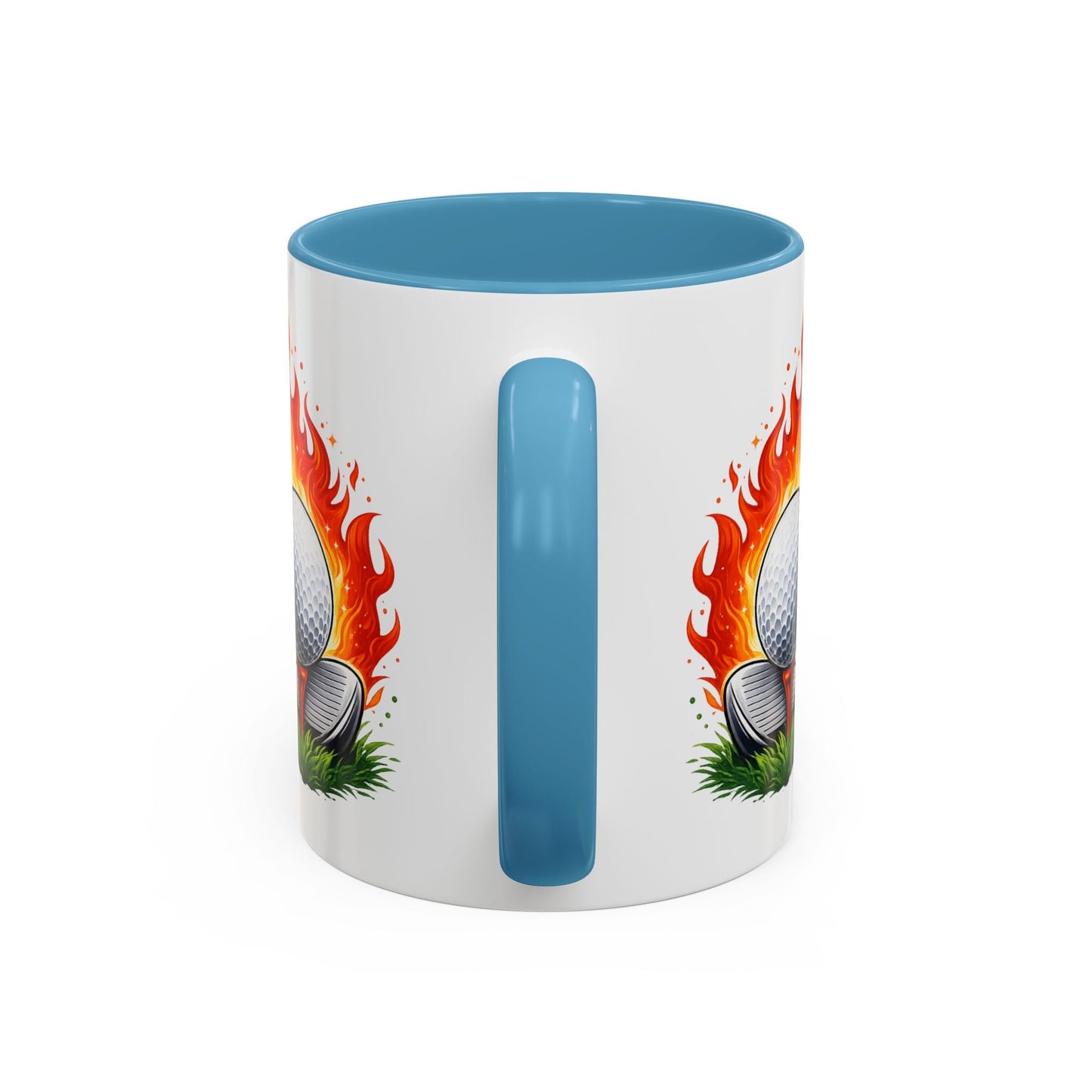 Hot Shot Energy Golf Mug Flaming Golf Ball Accent Mug - SJM Print Store