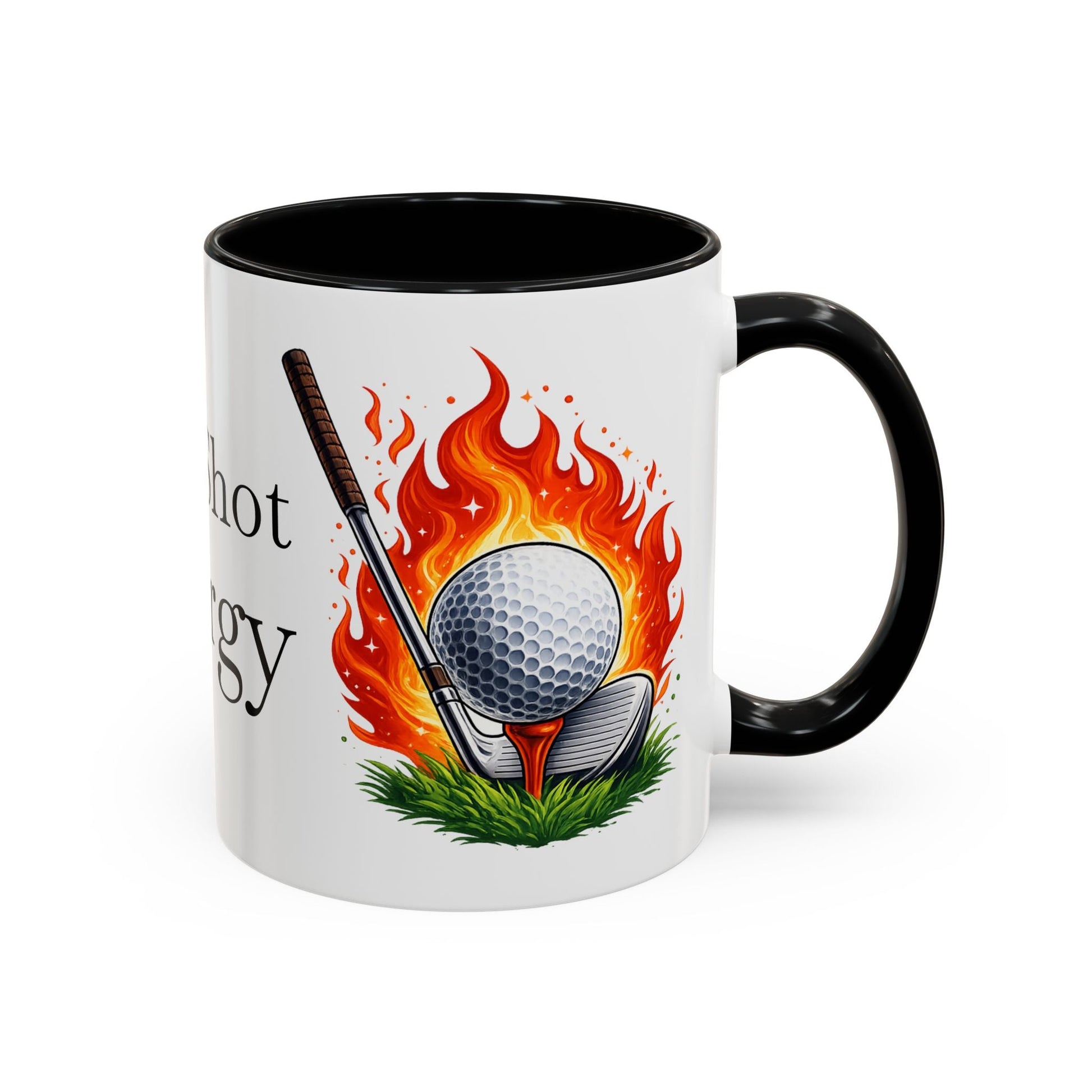 Hot Shot Energy Golf Mug Flaming Golf Ball Accent Mug - SJM Print Store