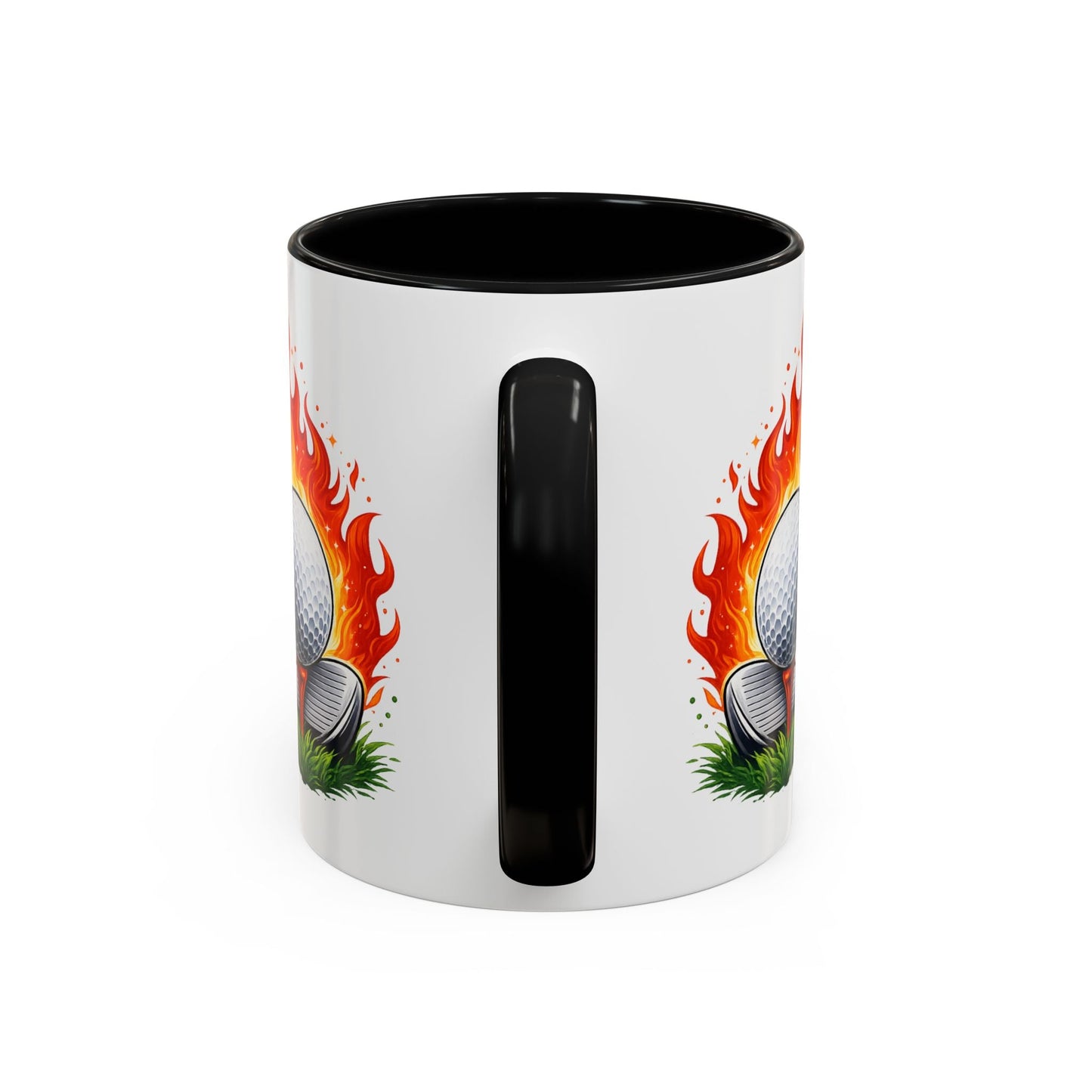Hot Shot Energy Golf Mug Flaming Golf Ball Accent Mug - SJM Print Store