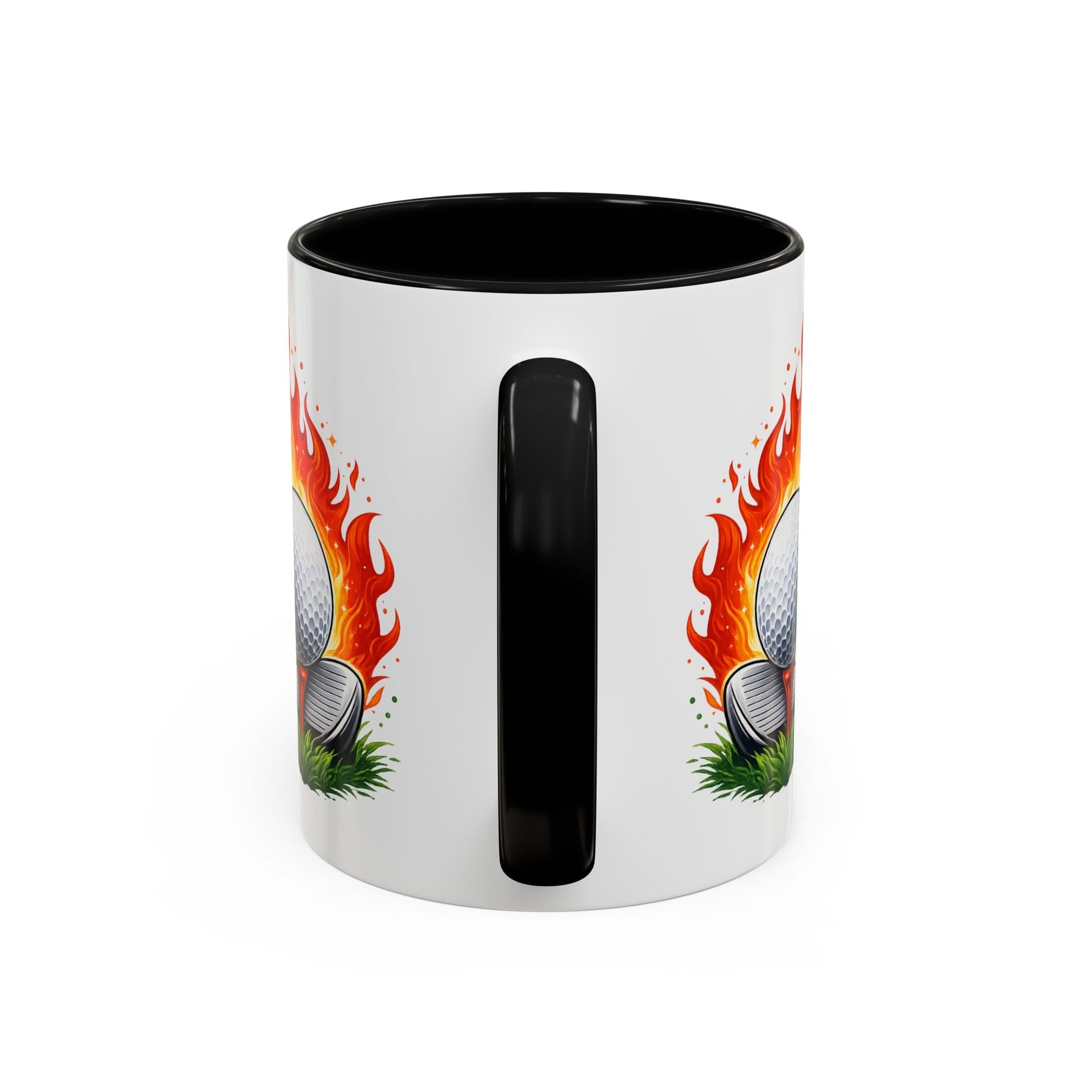 Hot Shot Energy Golf Mug Flaming Golf Ball Accent Mug - SJM Print Store