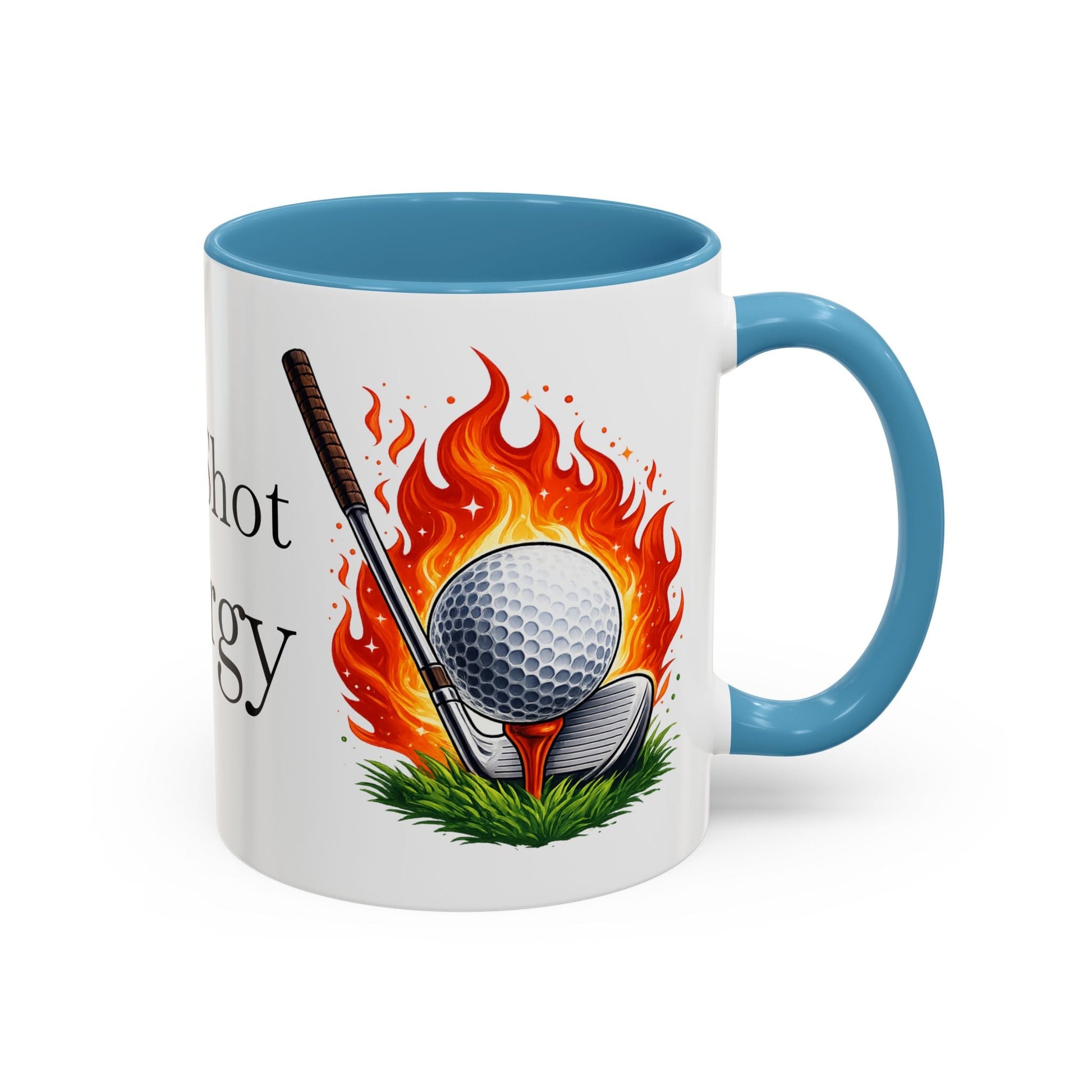 Hot Shot Energy Golf Mug Flaming Golf Ball Accent Mug - SJM Print Store