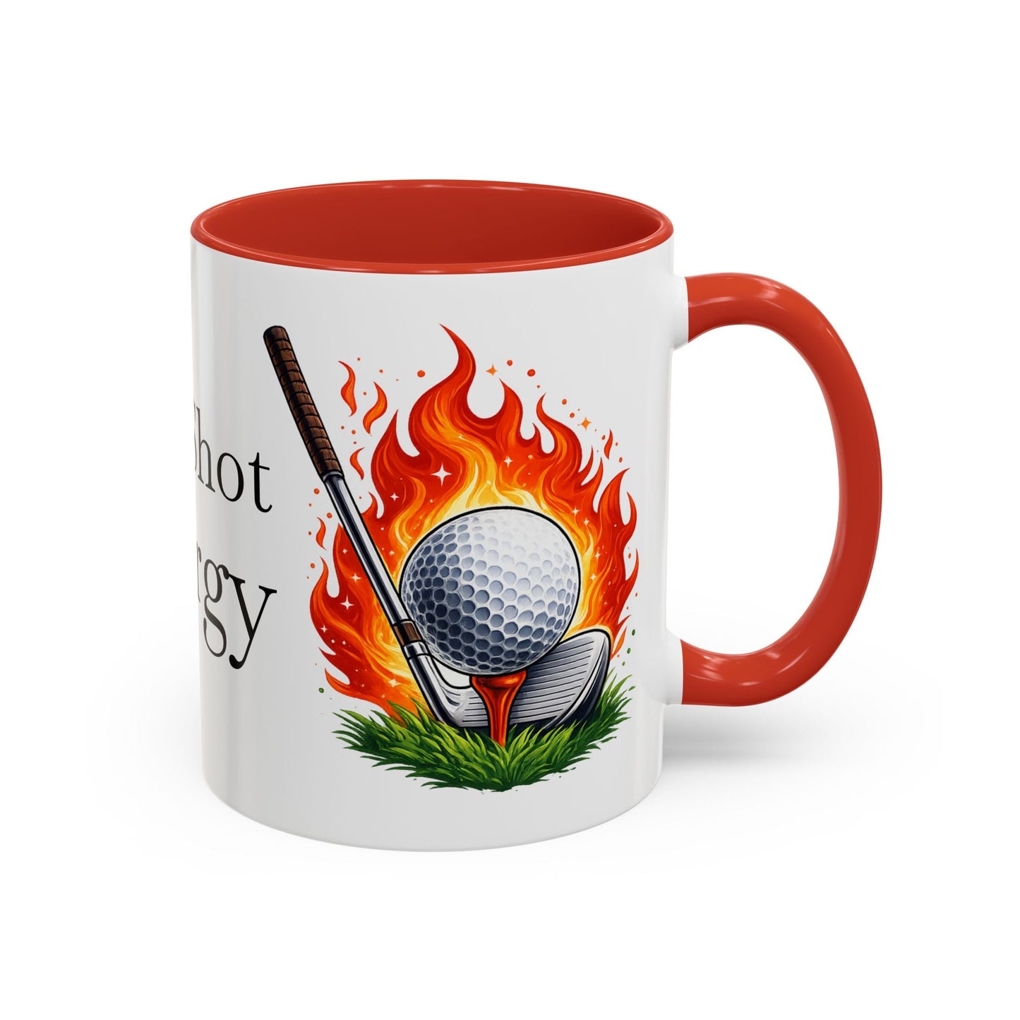 Hot Shot Energy Golf Mug Flaming Golf Ball Accent Mug - SJM Print Store